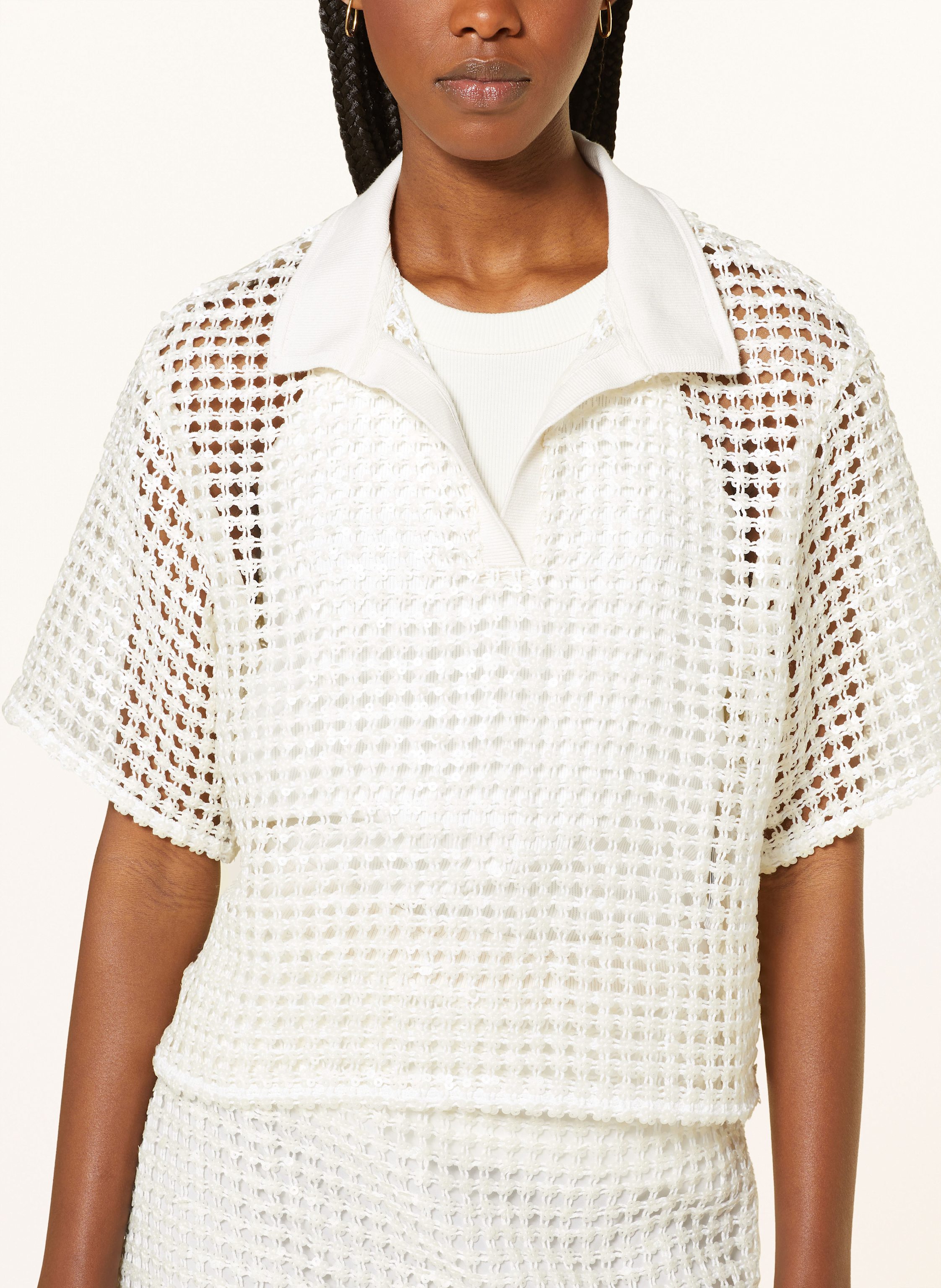 Thumbnail - Claudie Pierlot Blusenshirt Mit Pailletten weiss