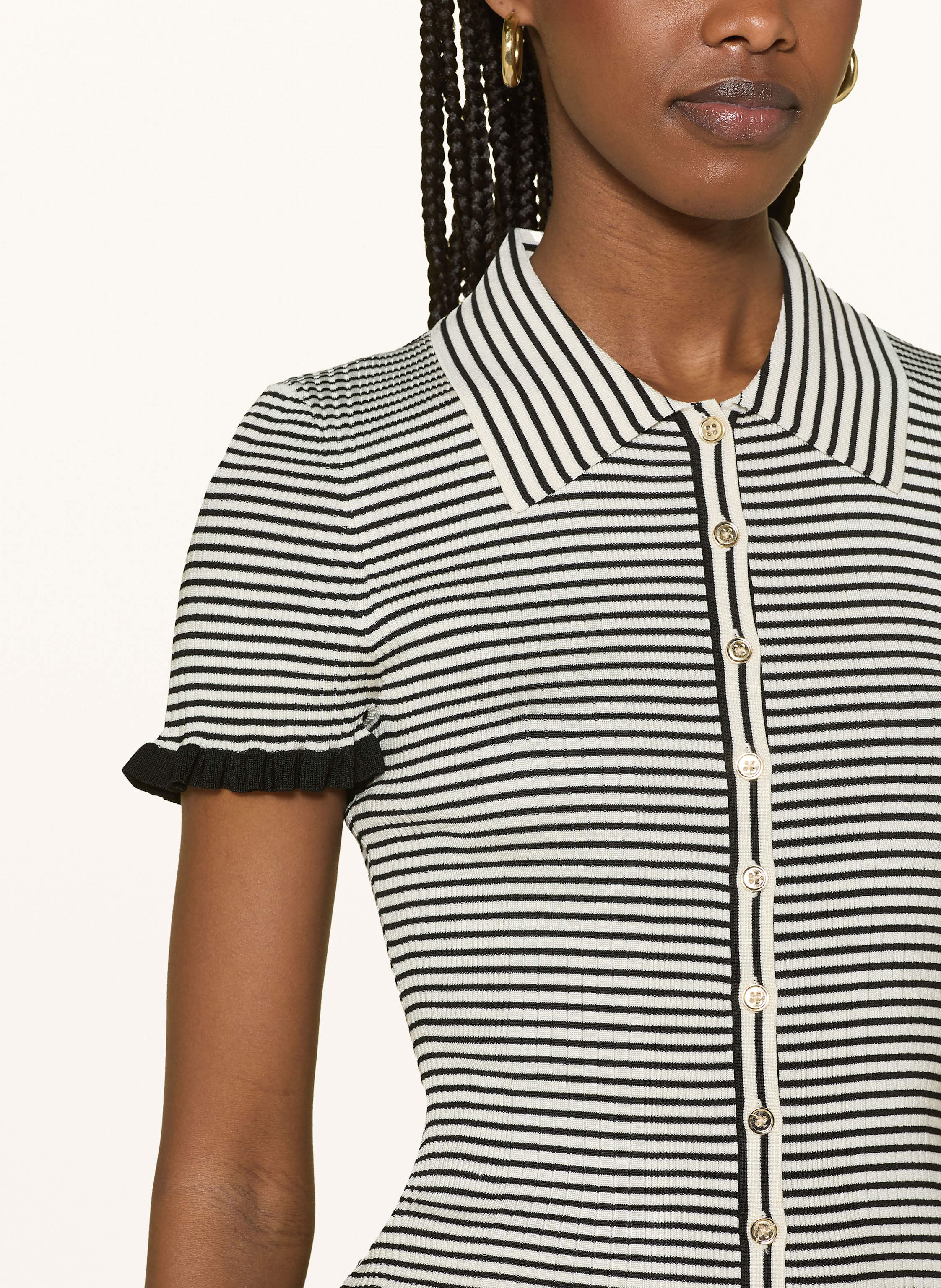 Thumbnail - Claudie Pierlot Strickbluse Mit Rüschen weiss