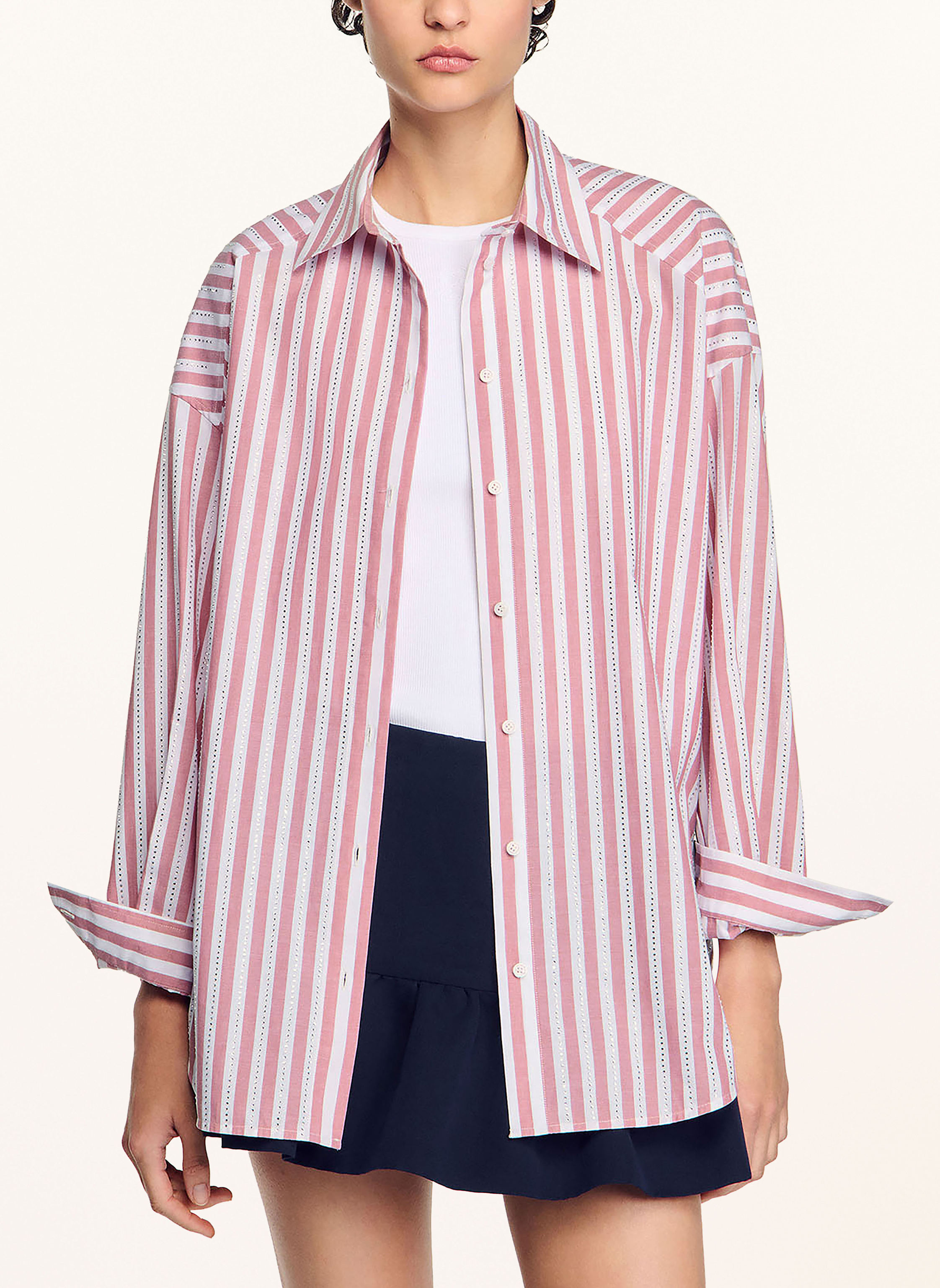 Thumbnail - Sandro Hemdbluse Mit Schmucksteinen pink
