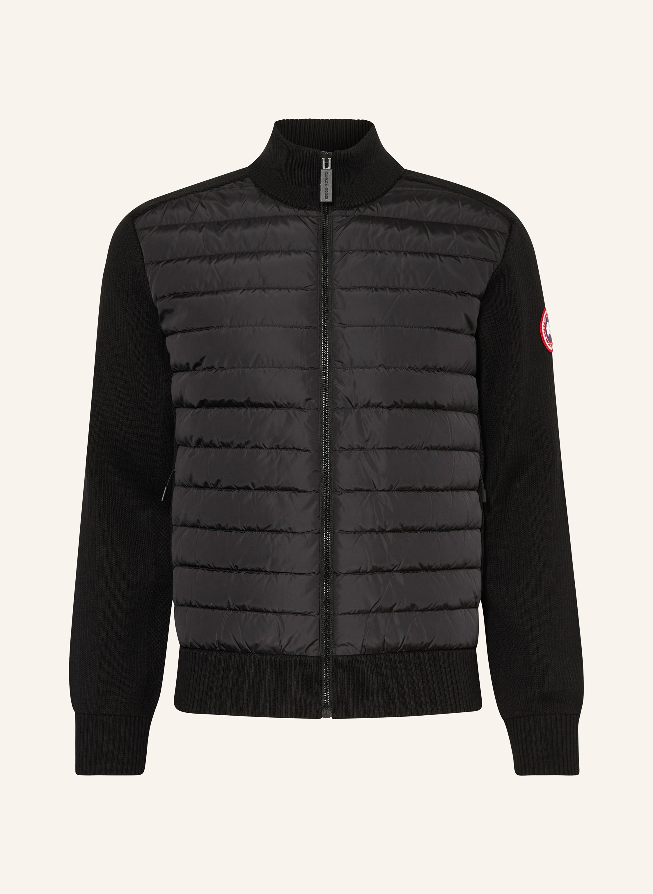 CANADA GOOSE Cardigan HYBRDIGE in mixed materials in black