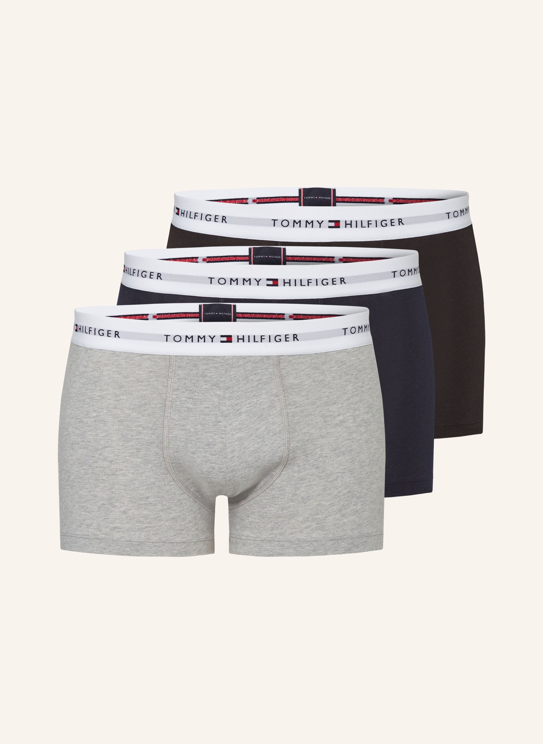 TOMMY HILFIGER 3-pack boxer shorts in black/ light gray