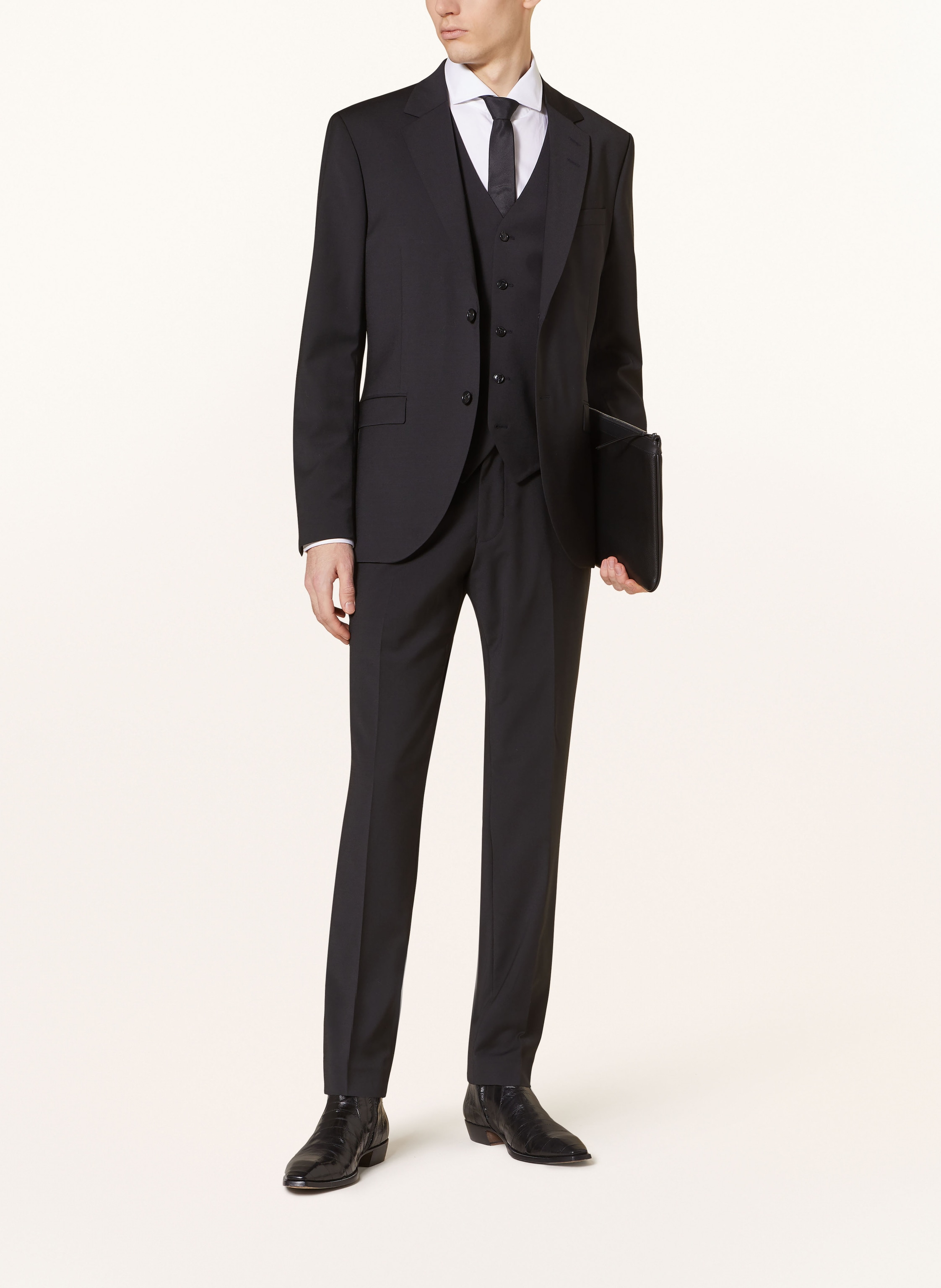 Thumbnail - Tiger Of Sweden Anzugweste Wayde Extra Slim Fit schwarz
