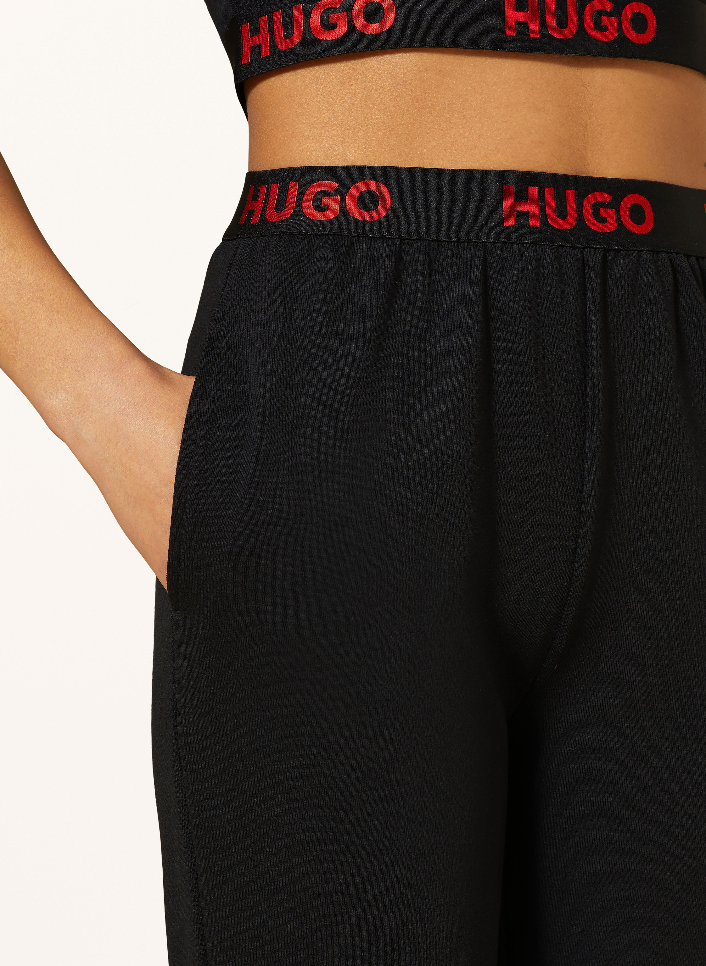 Thumbnail - Hugo Lounge-Hose Sporty Logo schwarz