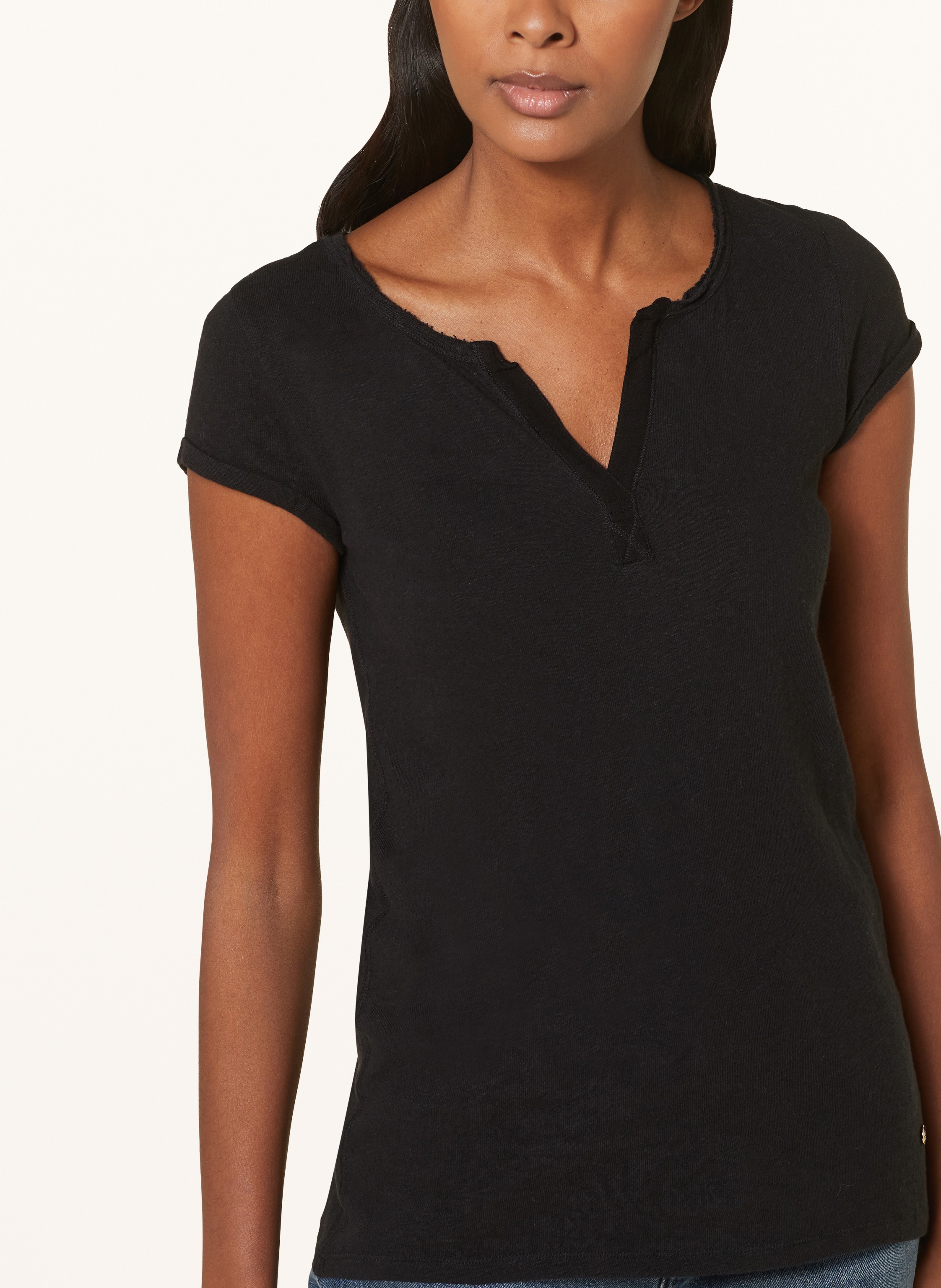 Thumbnail - Mos Mosh T-Shirt Troy Mit Leinen schwarz