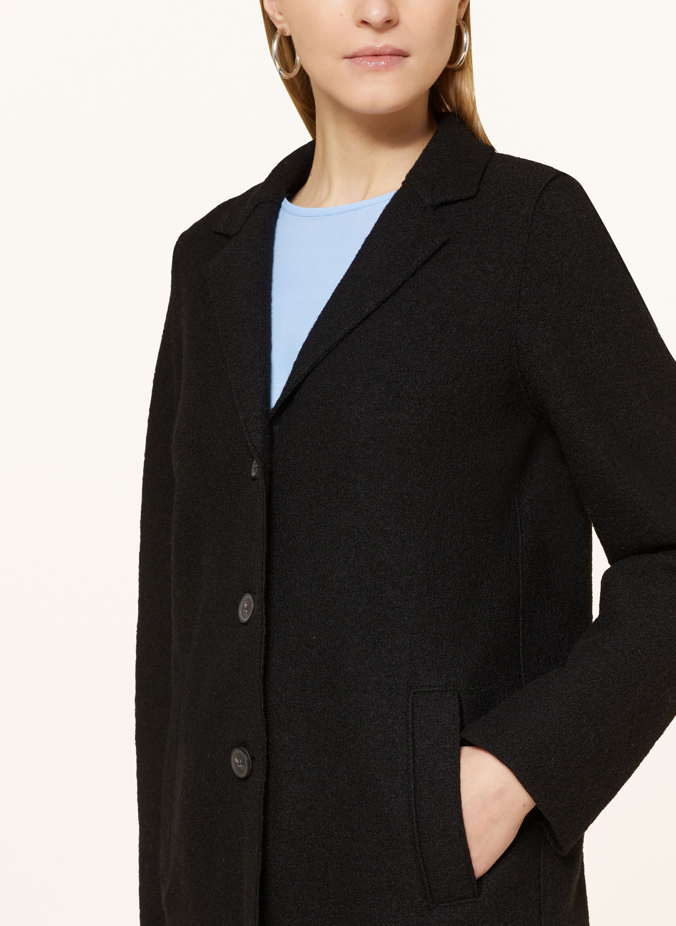 Thumbnail - Oui Wollmantel schwarz