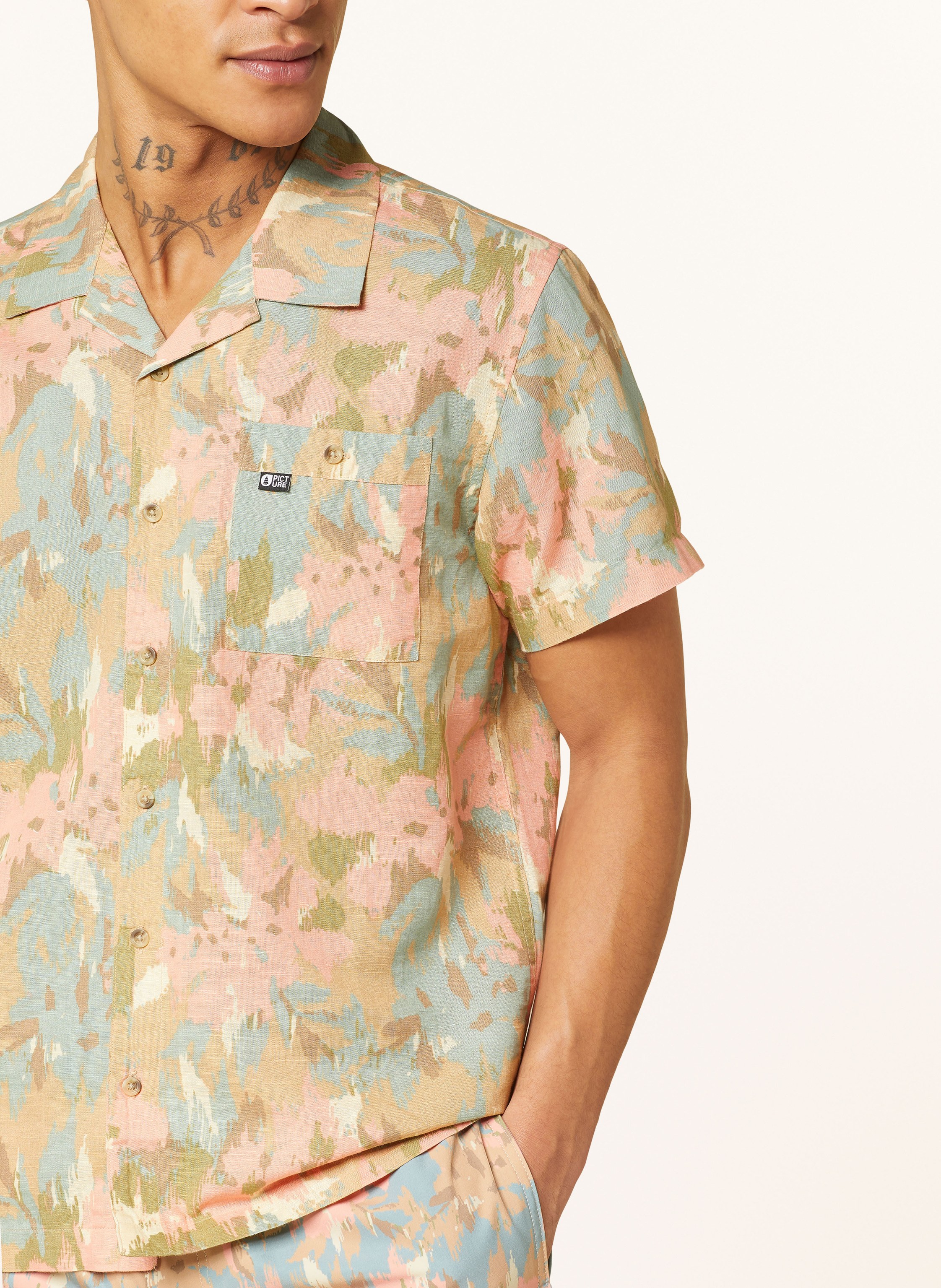 Thumbnail - Picture Hemd Mokara Relaxed Fit Mit Leinen orange
