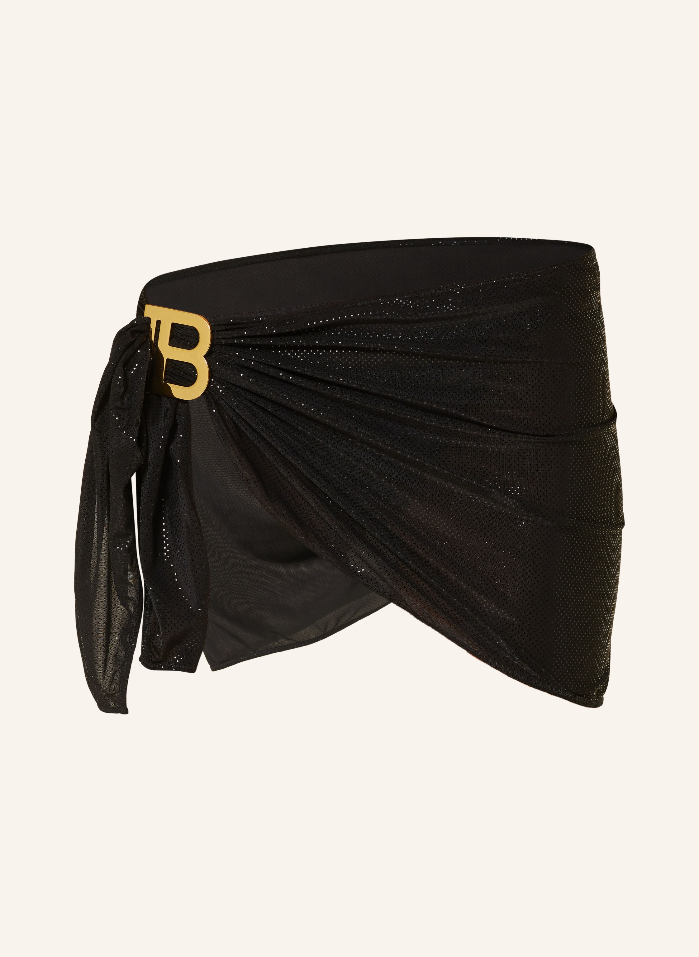 Balmain fringed tweed skirt Black