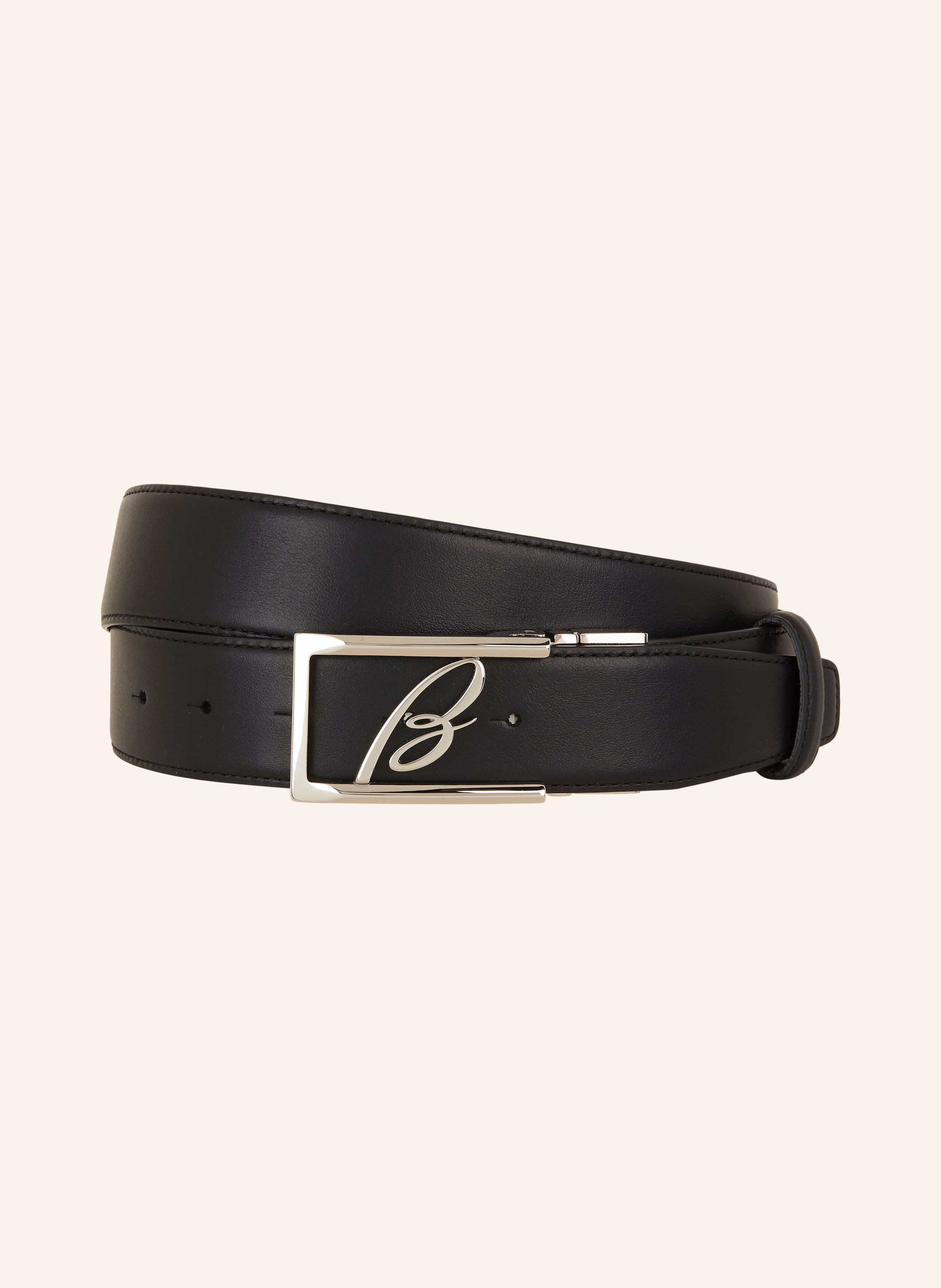 Mens Brioni black Leather Braided Belt