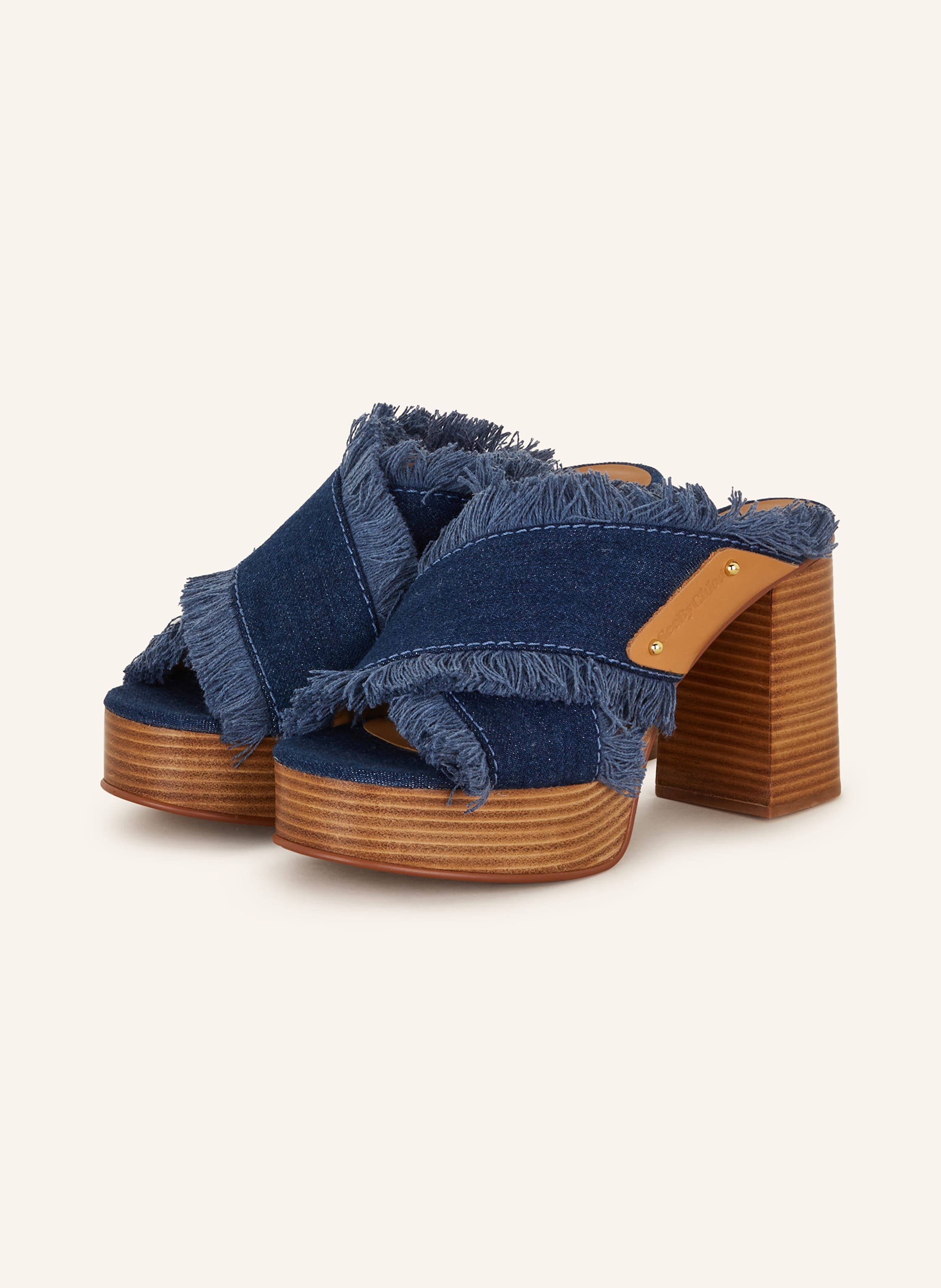 SEE BY CHLOE Platform mules PRUE in 741 533 ink tan