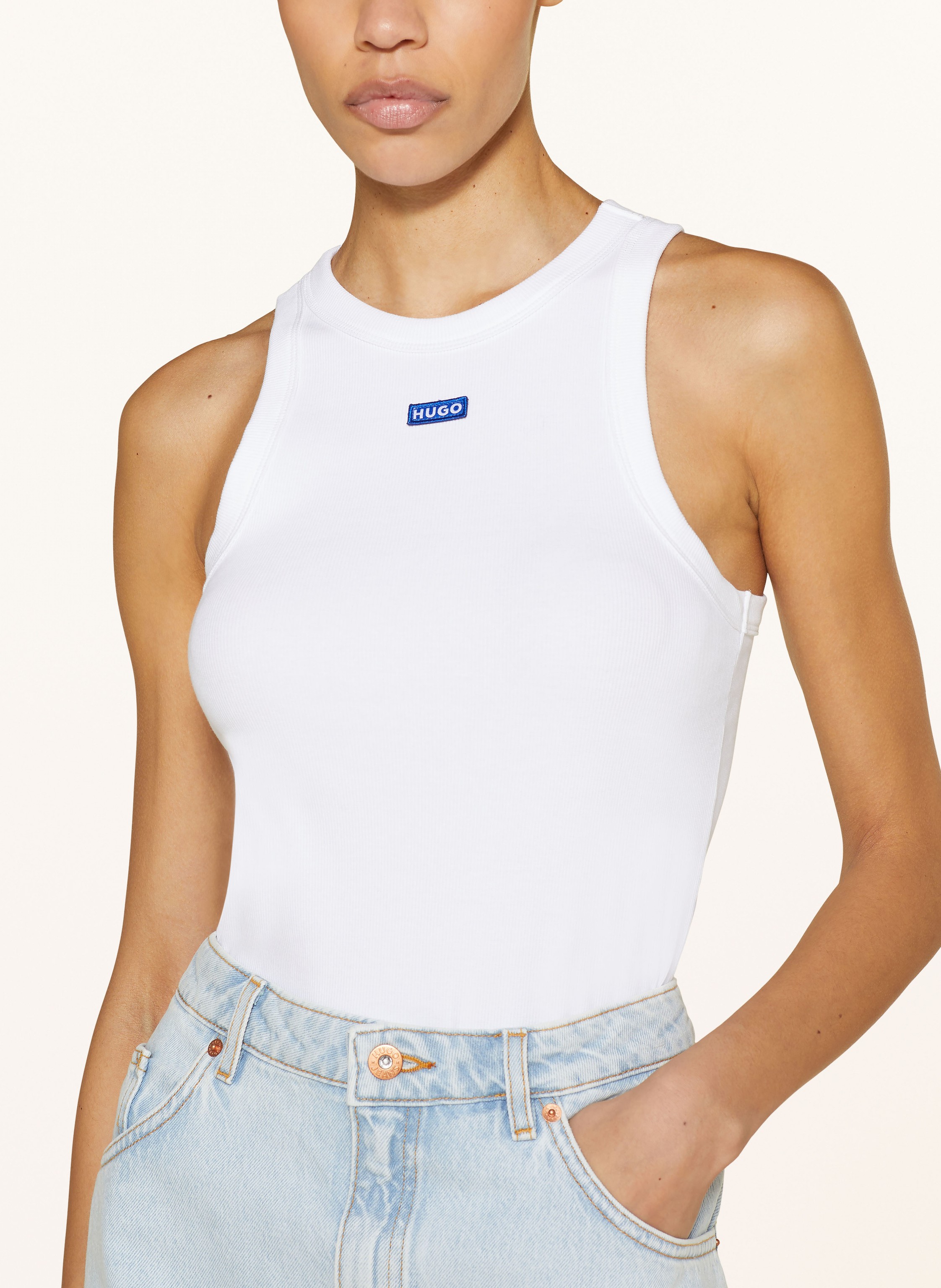 Thumbnail - Hugo Blue Top Easy Tank weiss