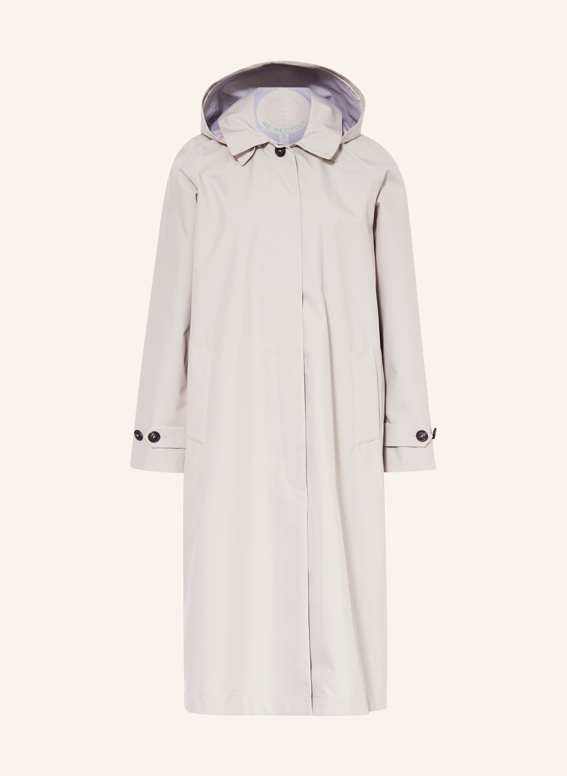 SAVE THE DUCK Mantel GRIN ASIA mit abnehmbarer Kapuze in beige 