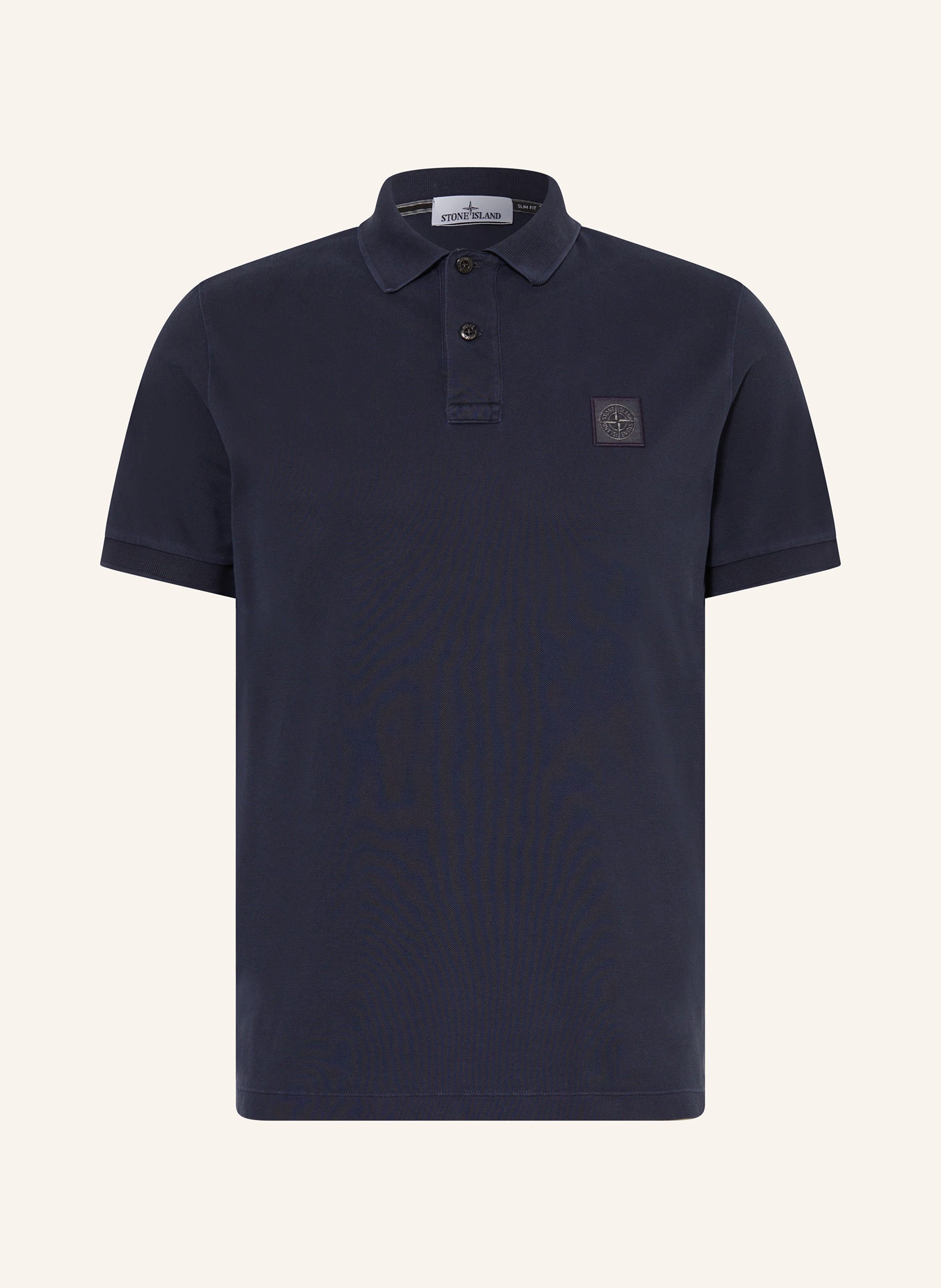 STONE ISLAND Pique polo shirt in dark blue