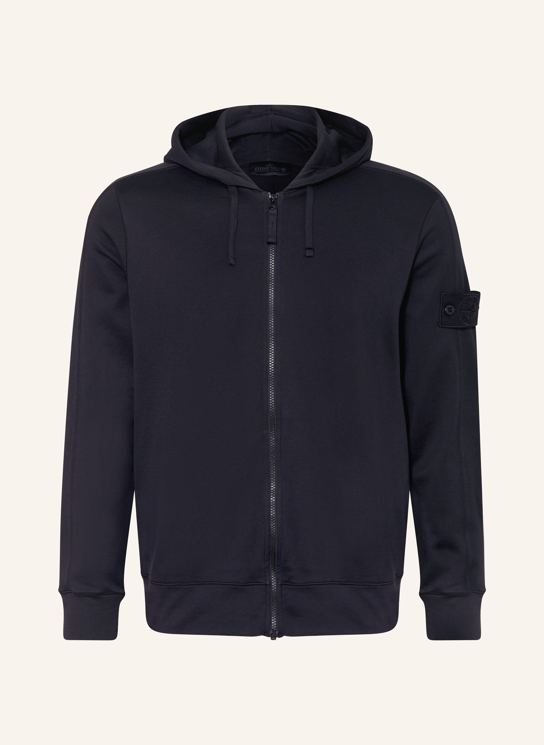 STONE ISLAND Sweatjacke im Materialmix in dunkelblau/ schwarz
