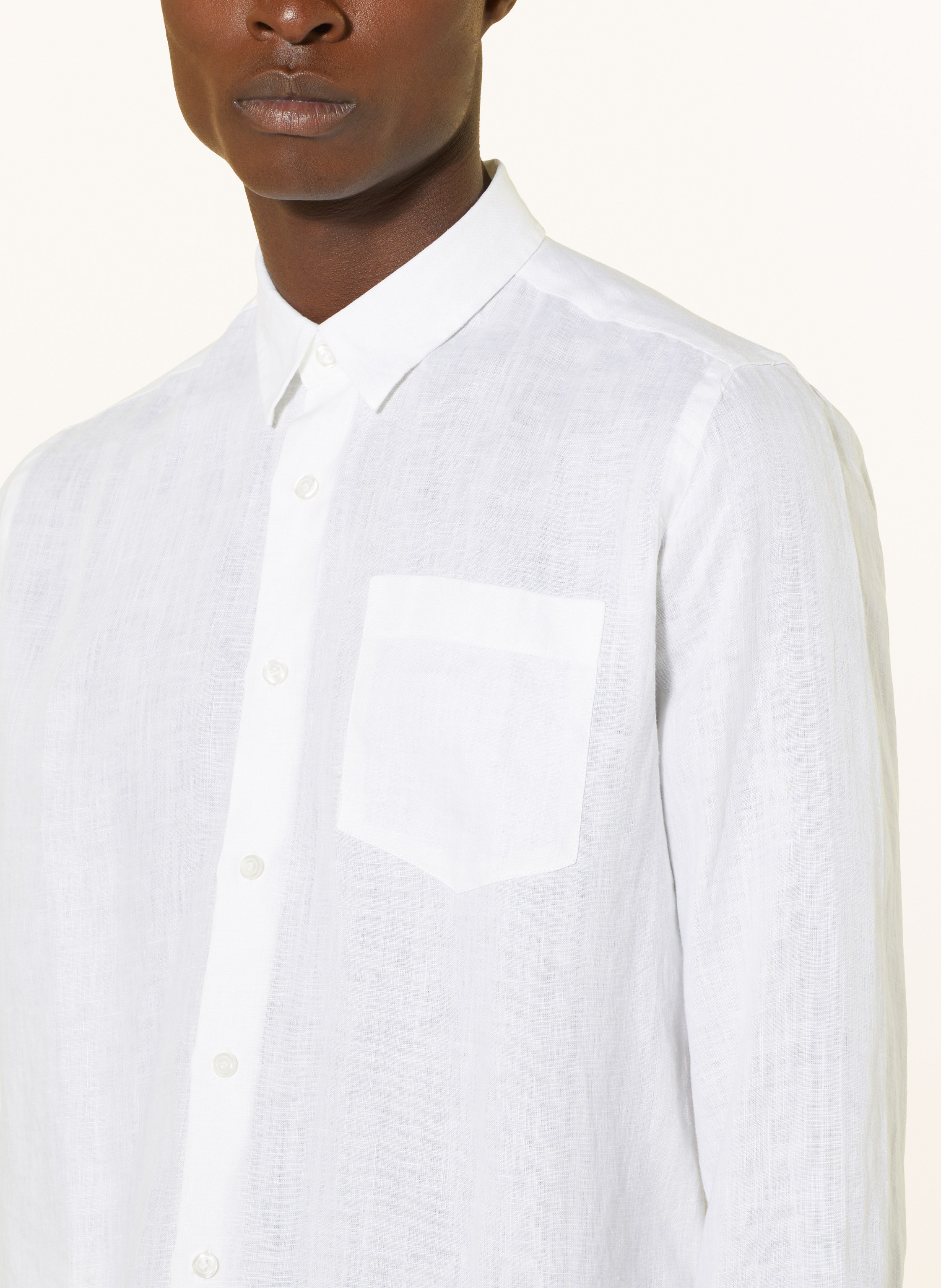 Thumbnail - Vilebrequin Leinenhemd Caroubis Regular Fit weiss