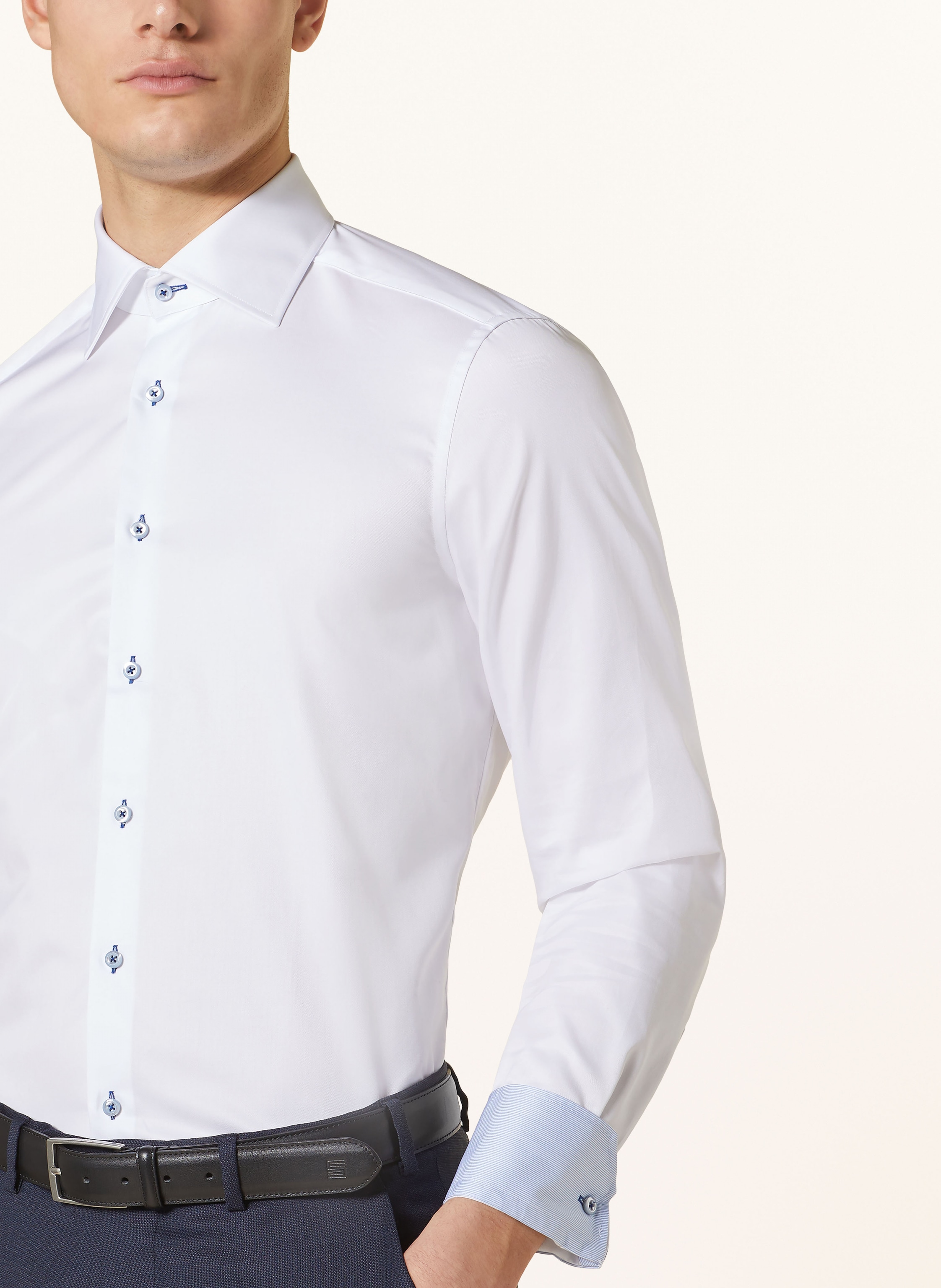 Thumbnail - Stenströms Hemd Slim Fit weiss