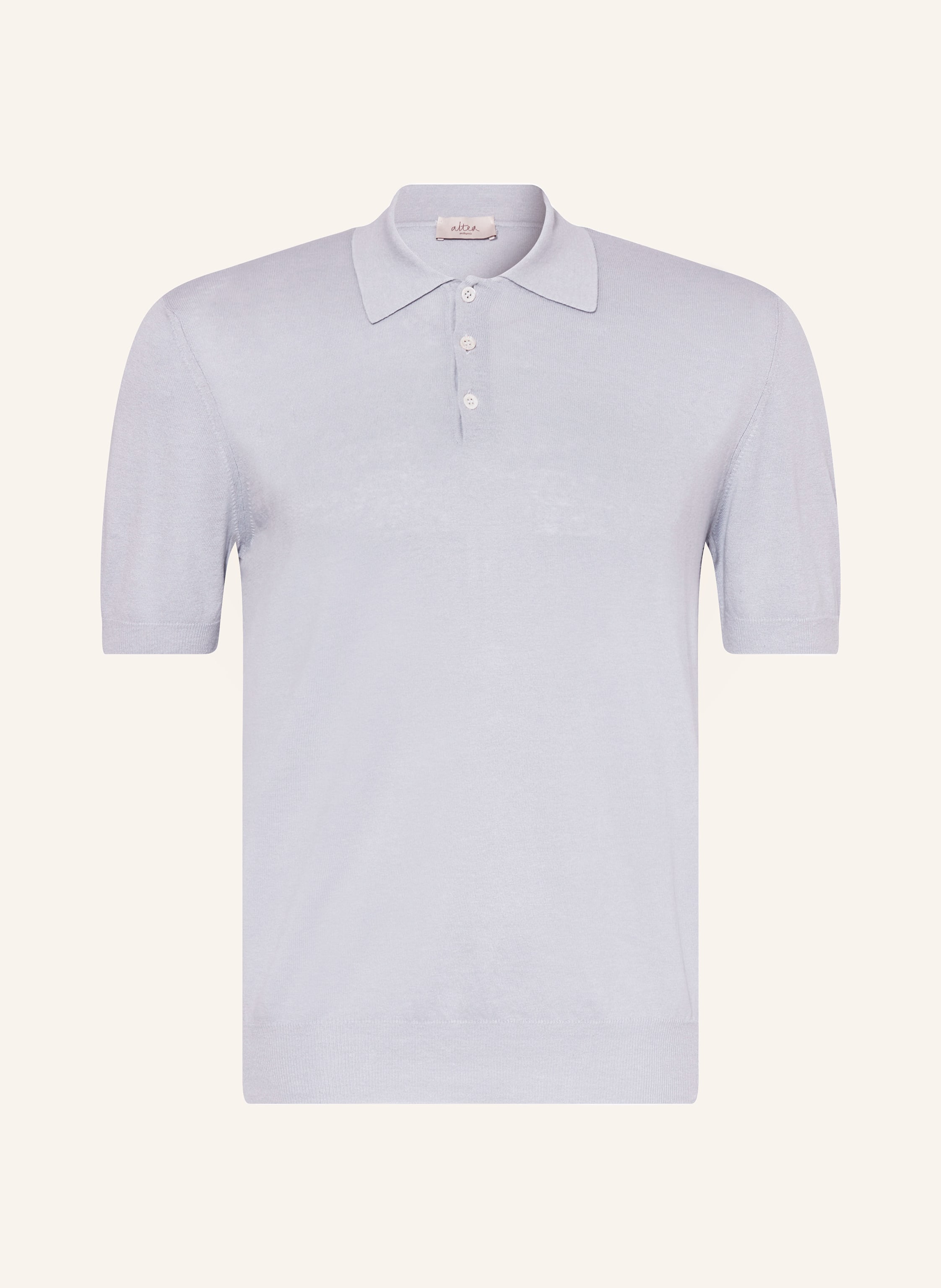 altea Knitted polo shirt with linen in light blue