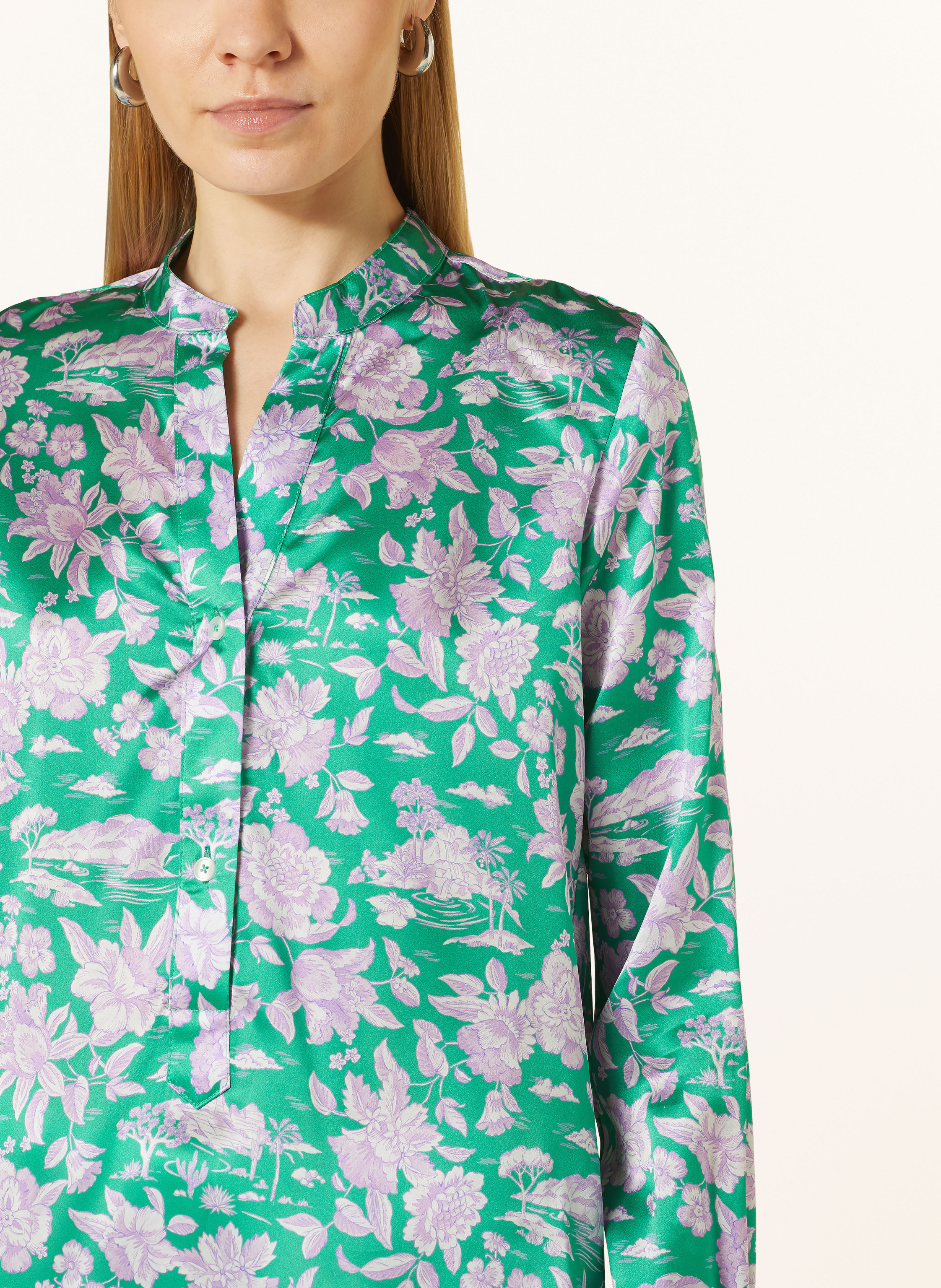 Thumbnail - Rossana Diva Blusenshirt Liberty Aus Seide gruen