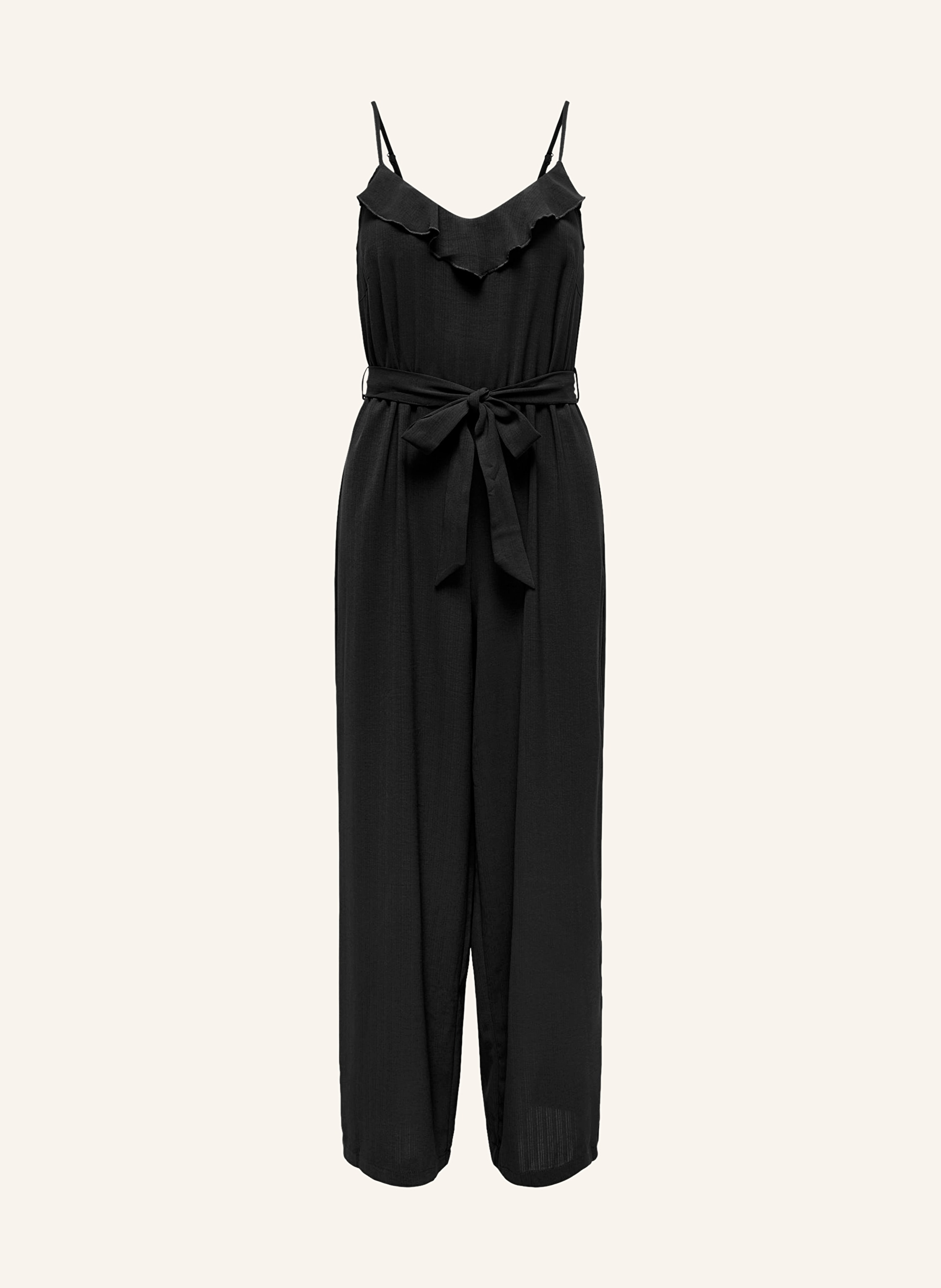 Black jumpsuit with ruffles online