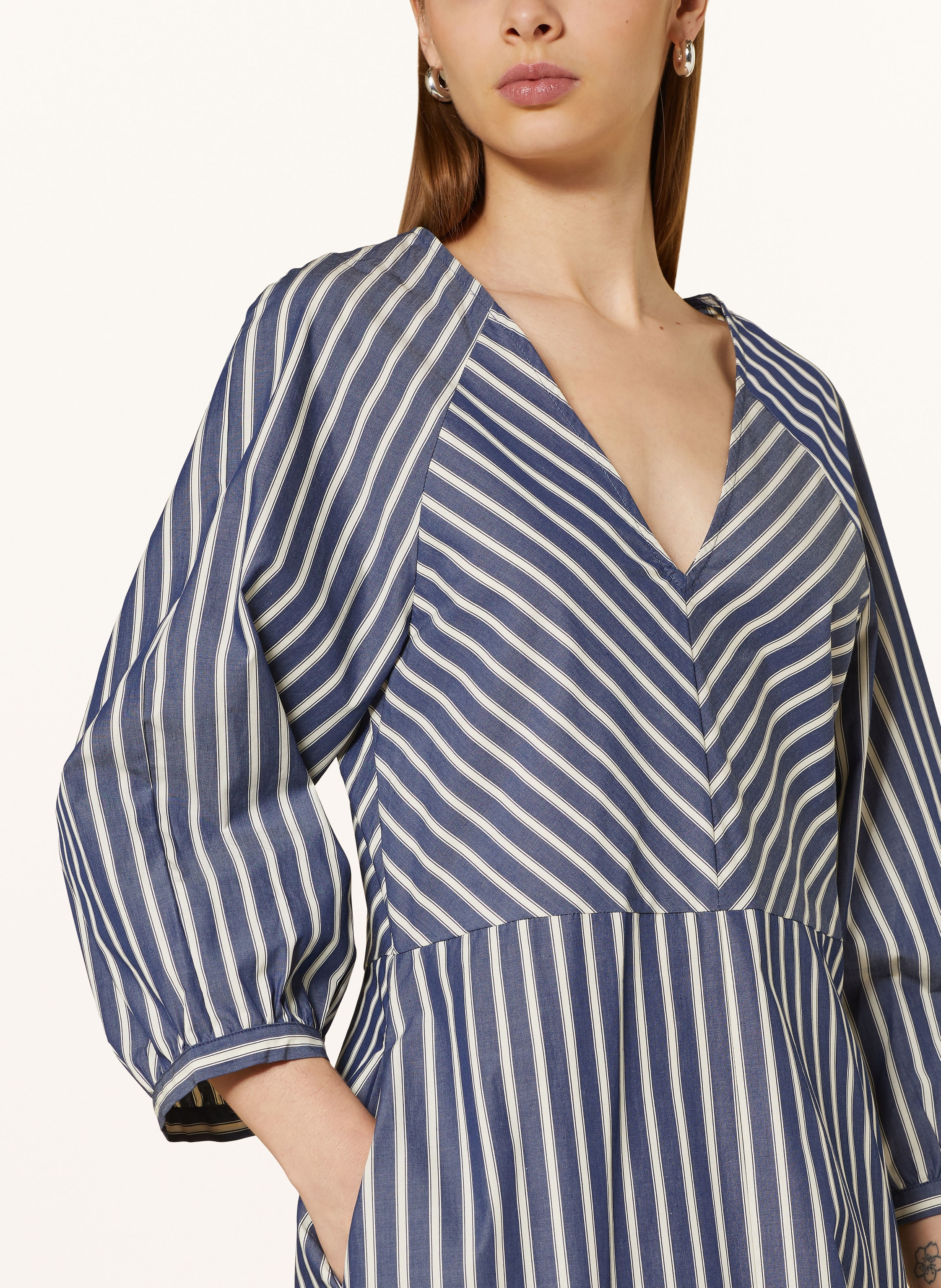 Thumbnail - Baum Und Pferdgarten Kleid Aba Mit 3/4-Arm blau