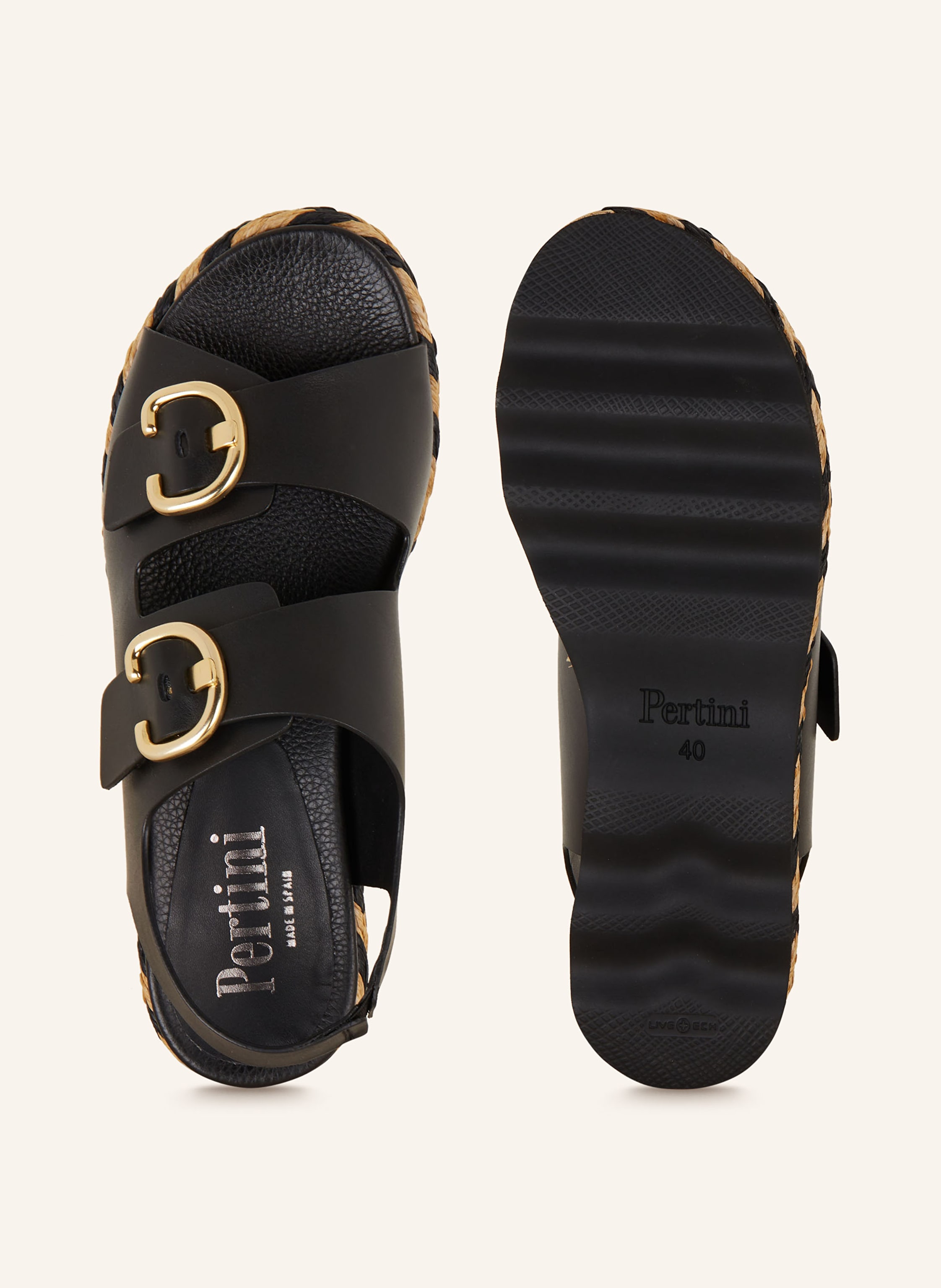 Thumbnail - Pertini Plateau-Sandalen schwarz