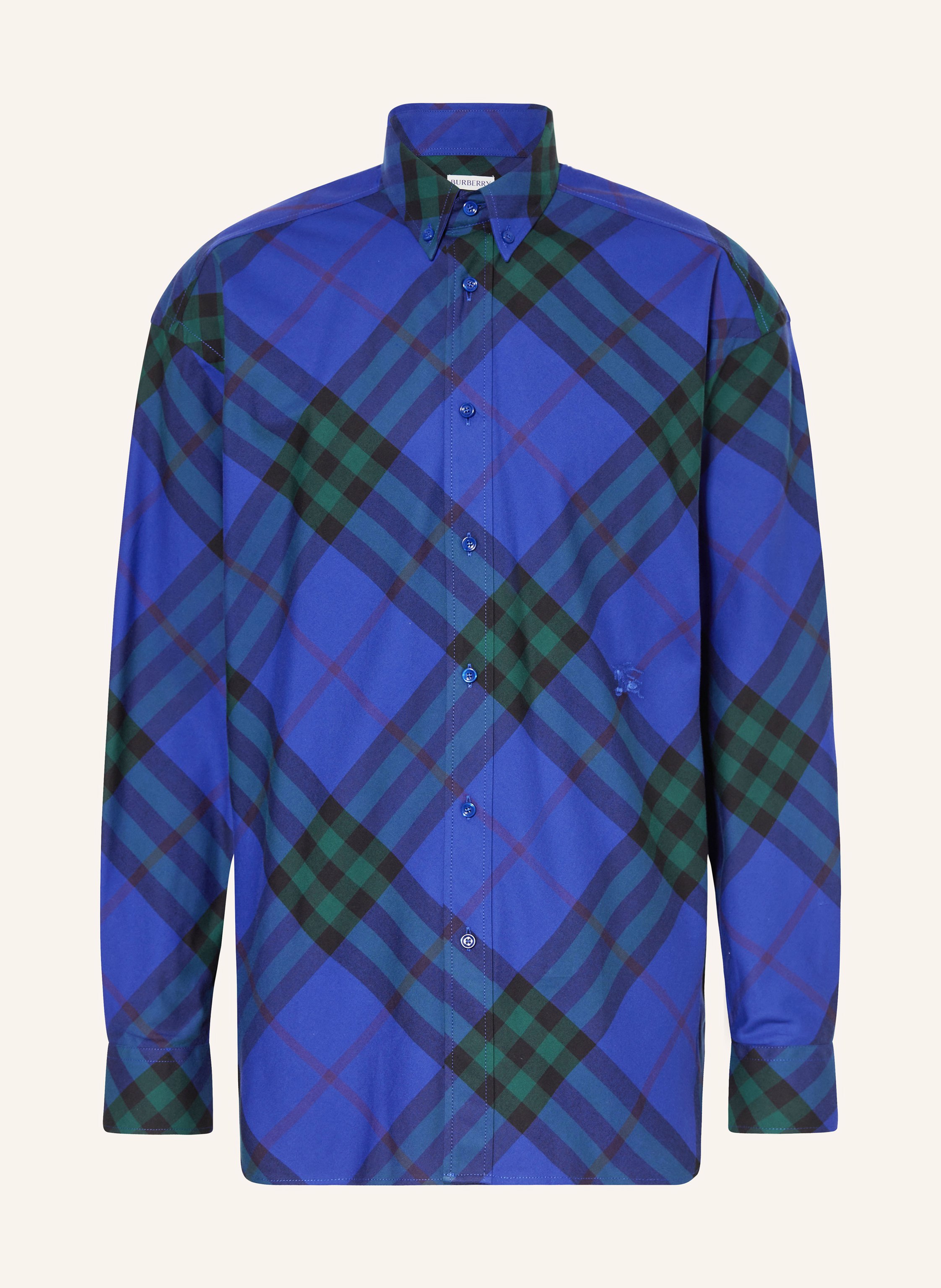 Burberry blue plaid shirt top