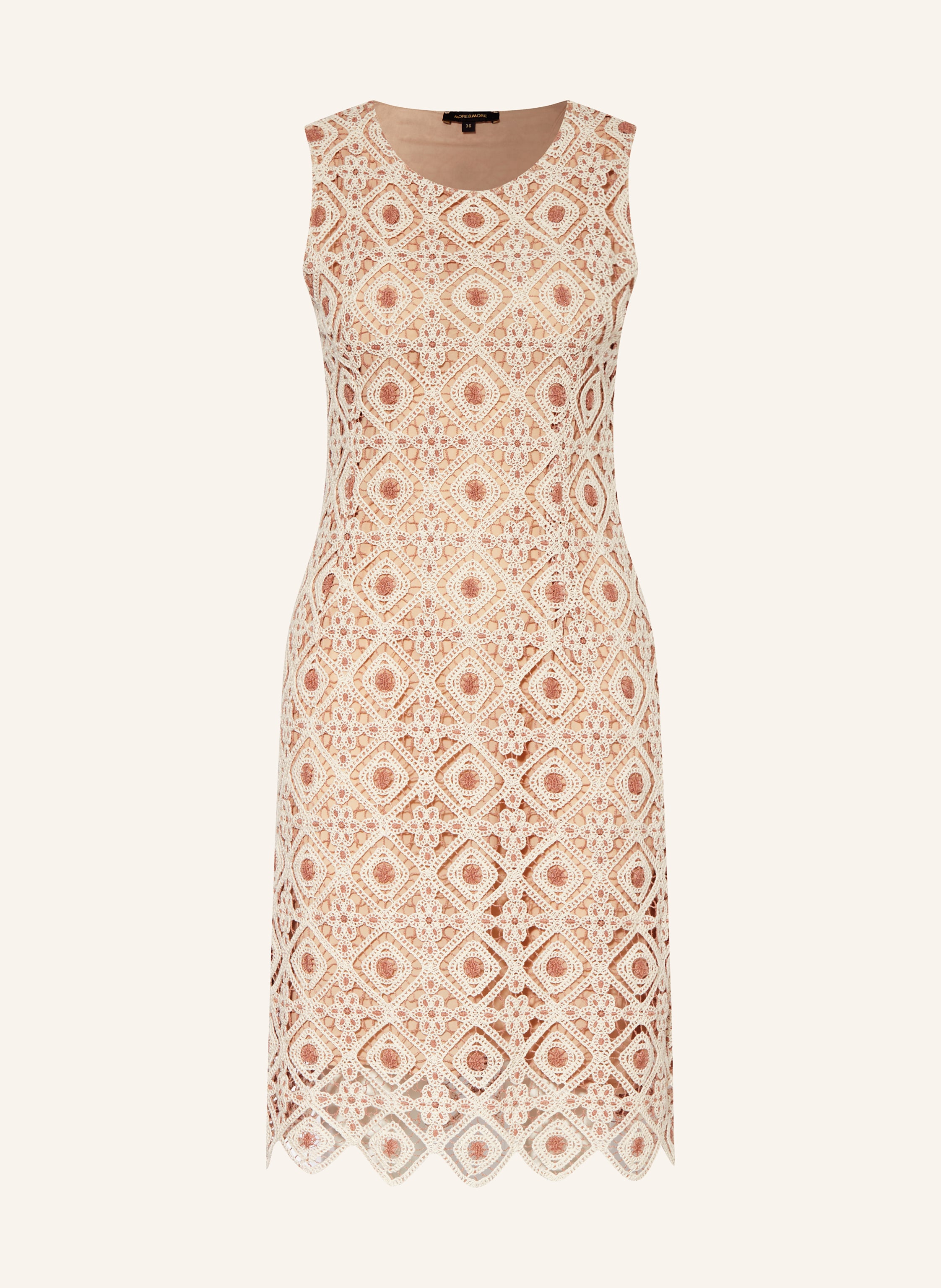 MORE MORE Lace dress in nude light brown