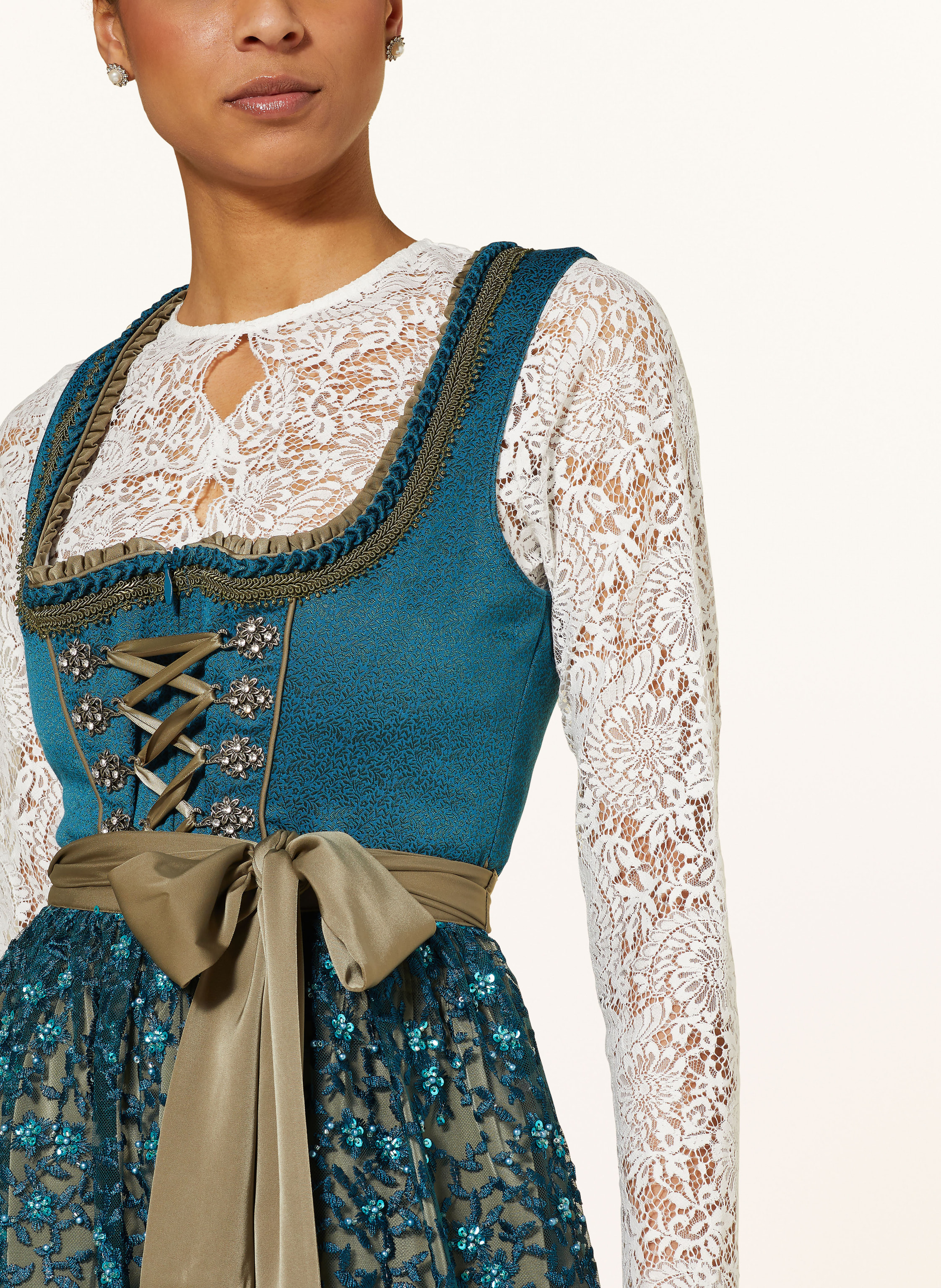 Thumbnail - Krüger Dirndl Cristina Mit Zierperlen Und Schmucksteinen gruen