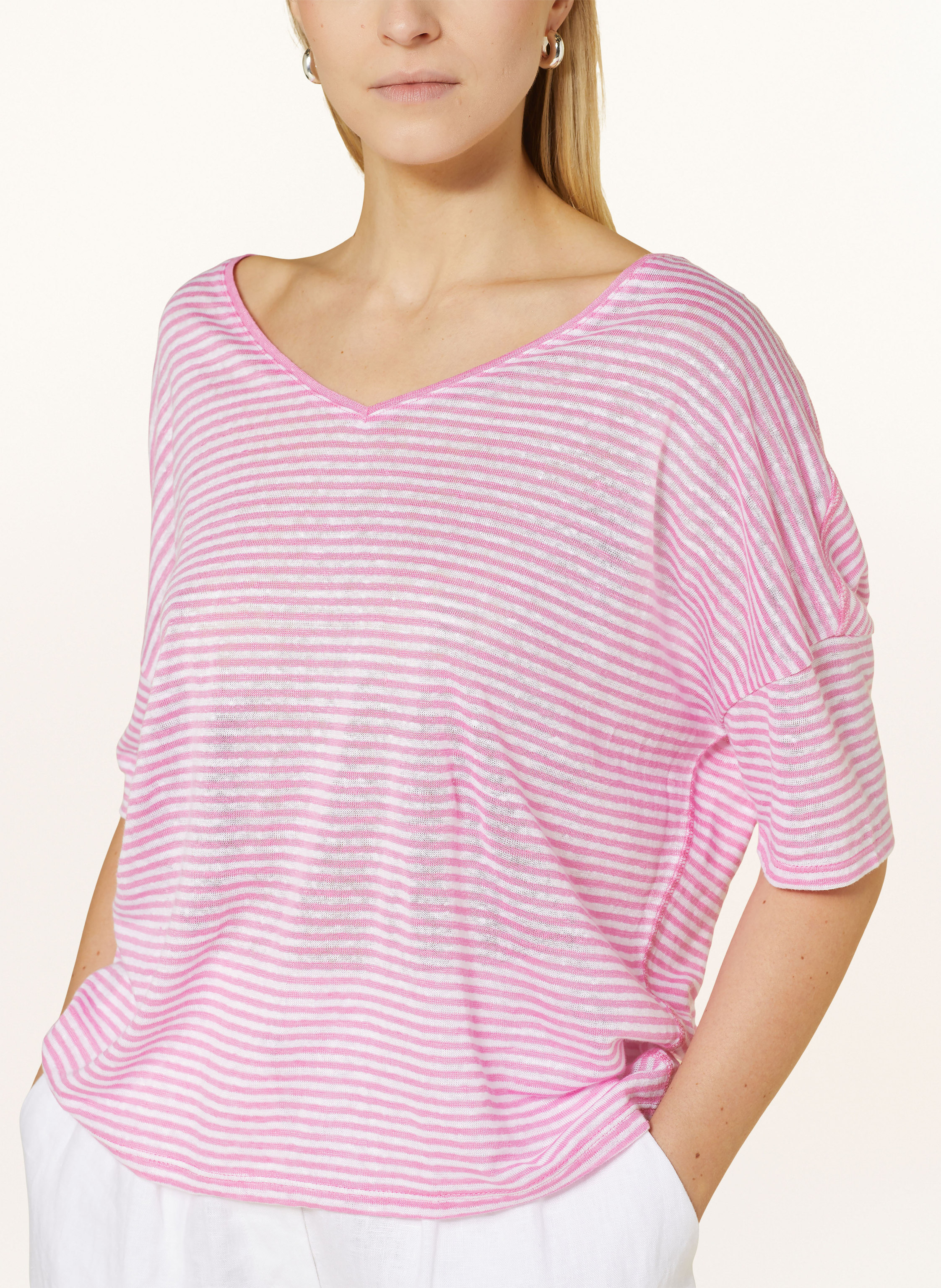 Thumbnail - Darling Harbour T-Shirt Aus Leinen rosa