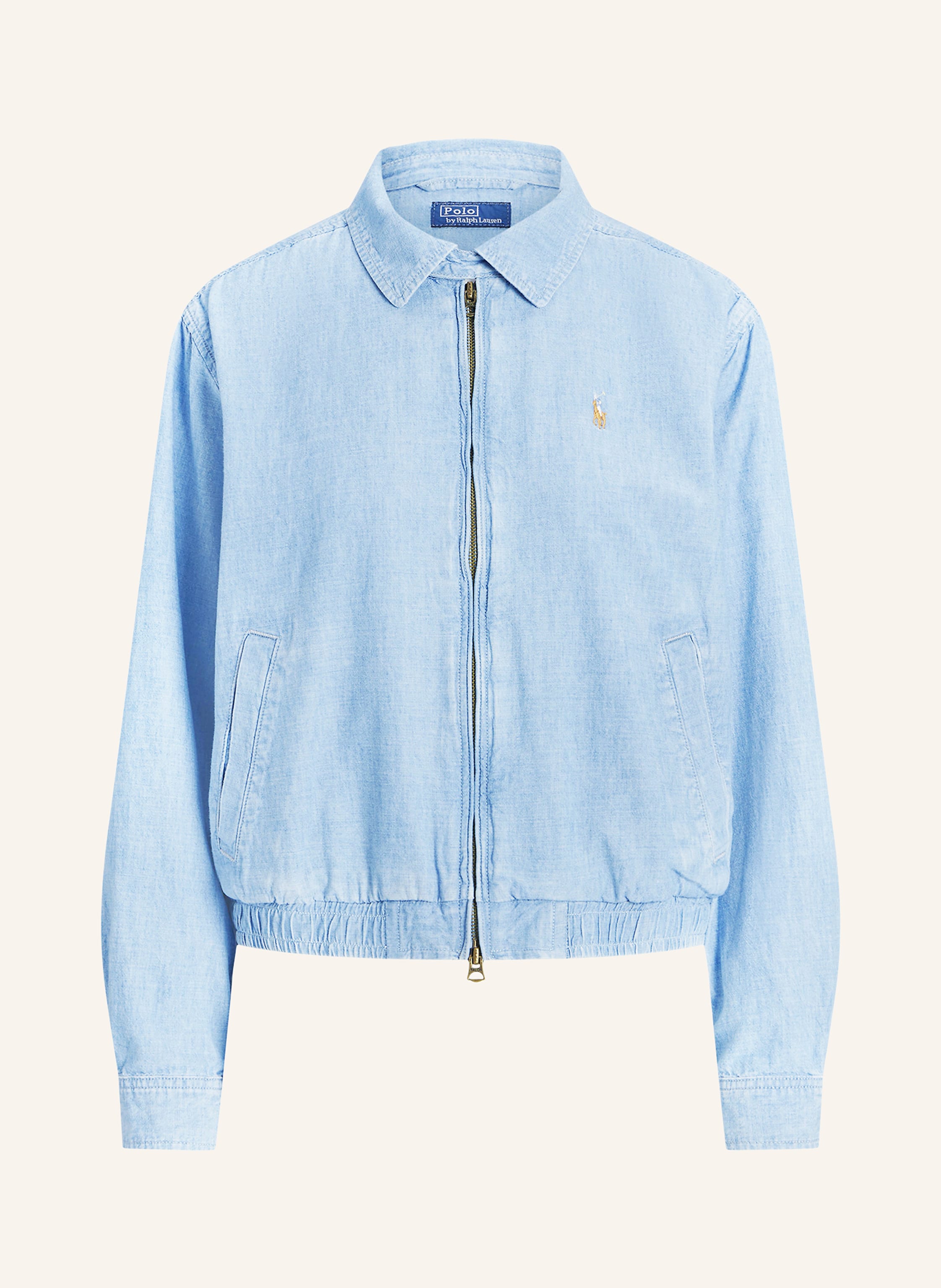 POLO RALPH LAUREN Bomber jacket in denim look in light blue