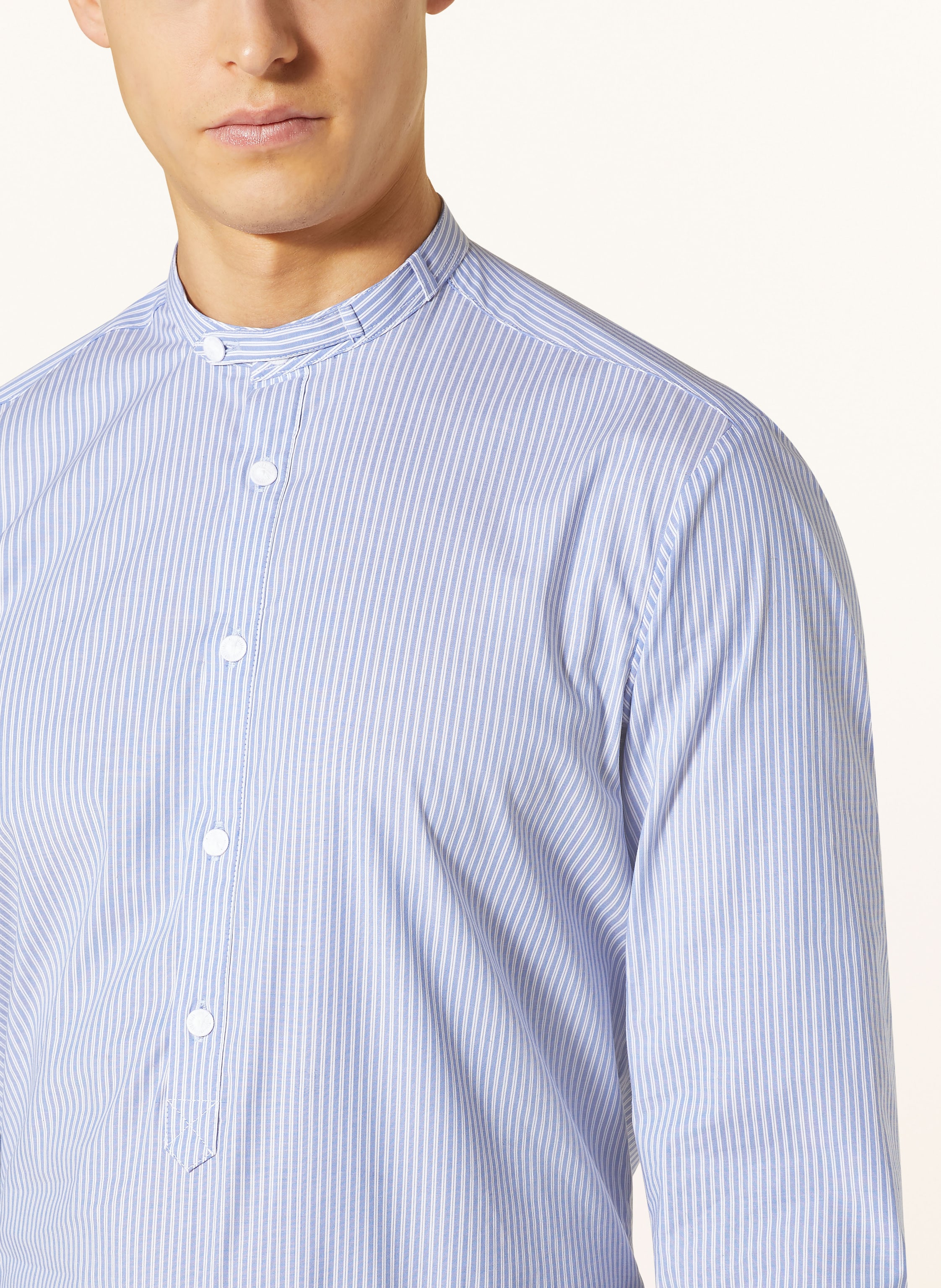 Thumbnail - Hammerschmid Trachtenhemd Slim Fit Mit Stehkragen blau