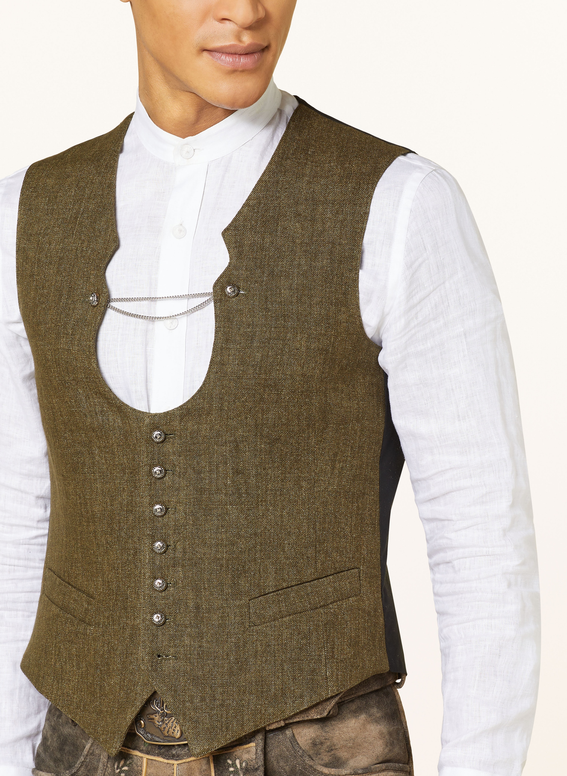 Thumbnail - Hammerschmid Trachtenweste Adrian Slim Fit gruen