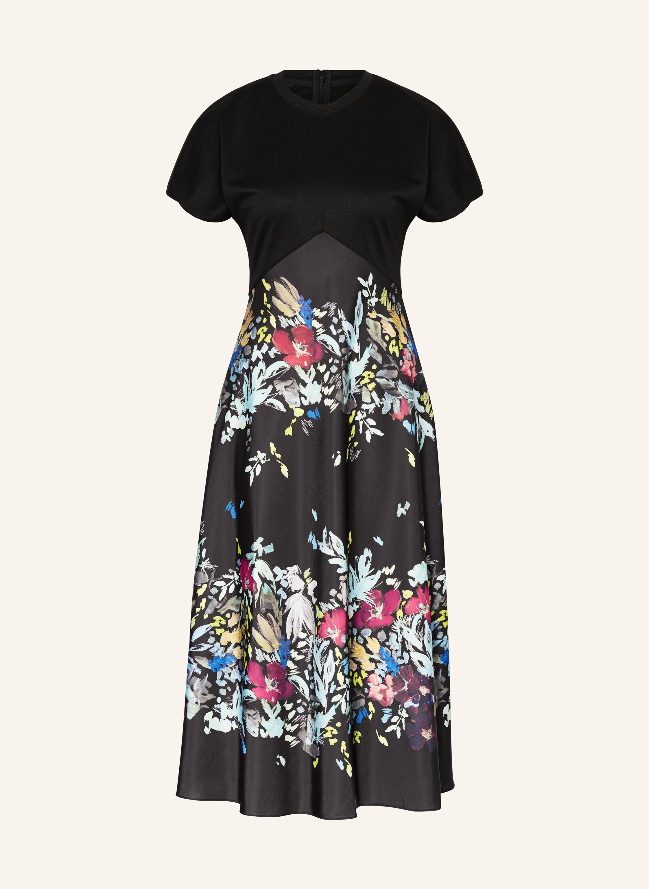 TED BAKER Dress MAULINA in mixed materials in black