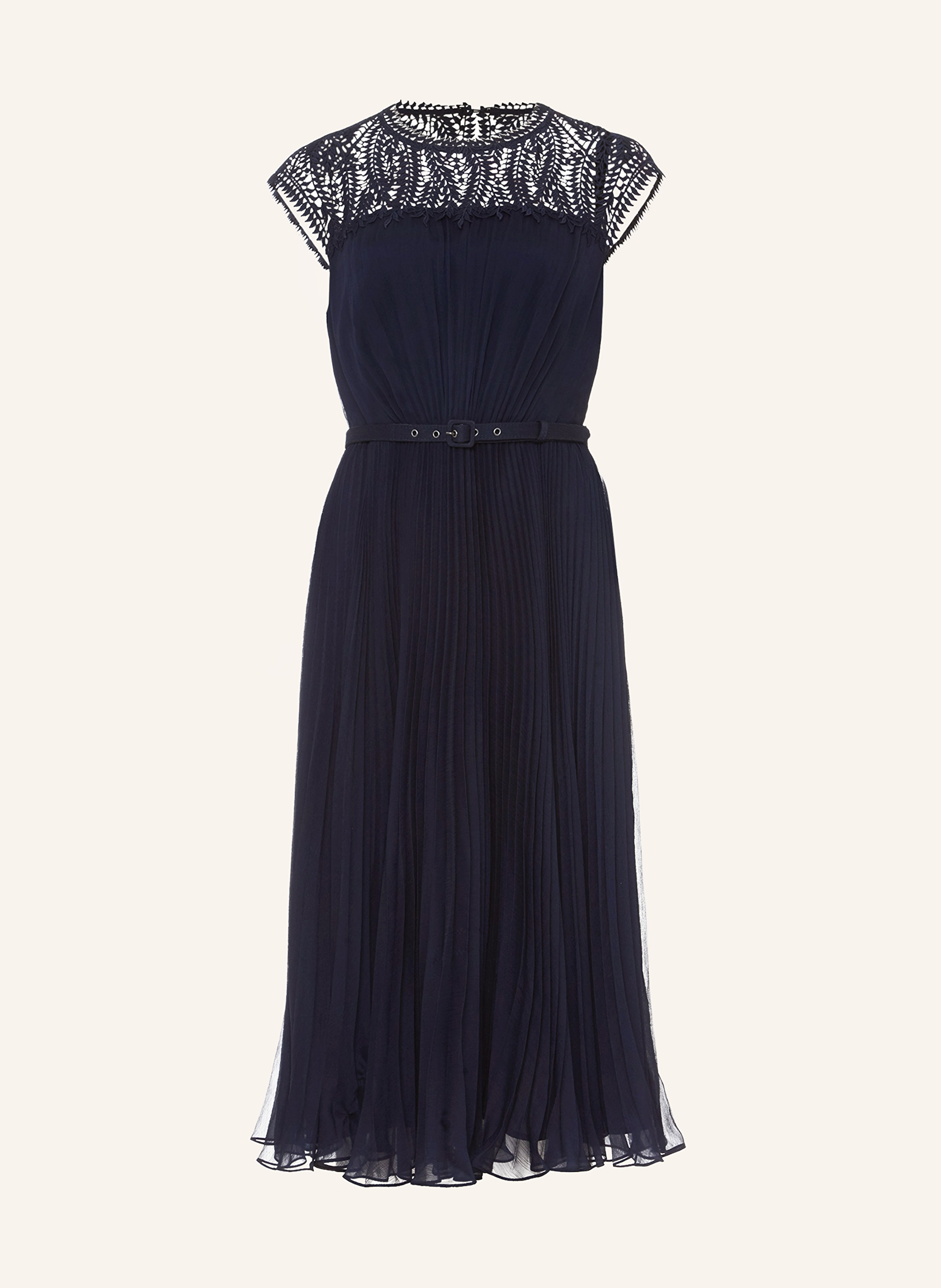 Phase Eight Cocktail dress MAKAELA with pleats and lace in dark blue