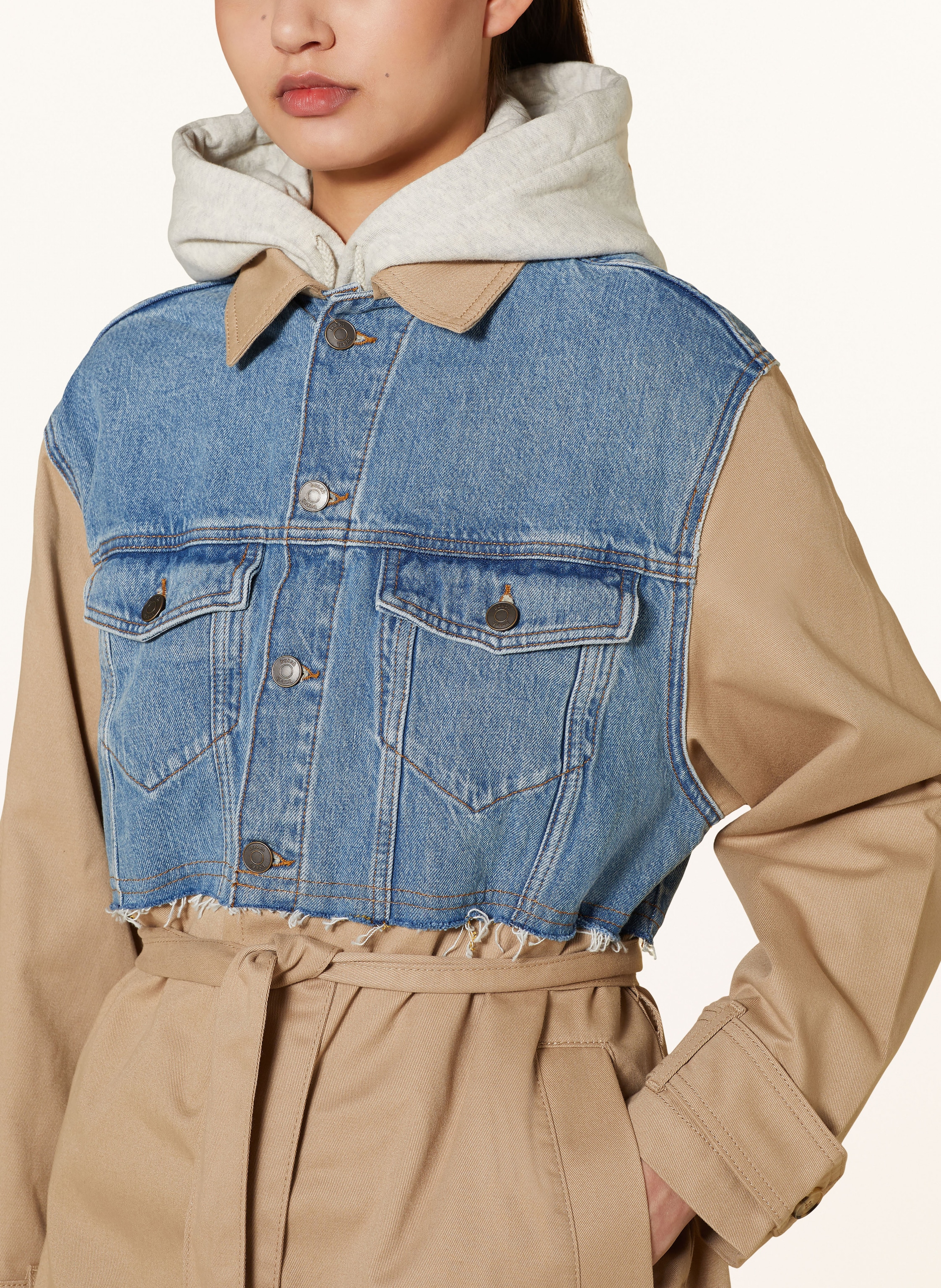 Thumbnail - Ba&Sh Trenchcoat Tomy Im Materialmix beige