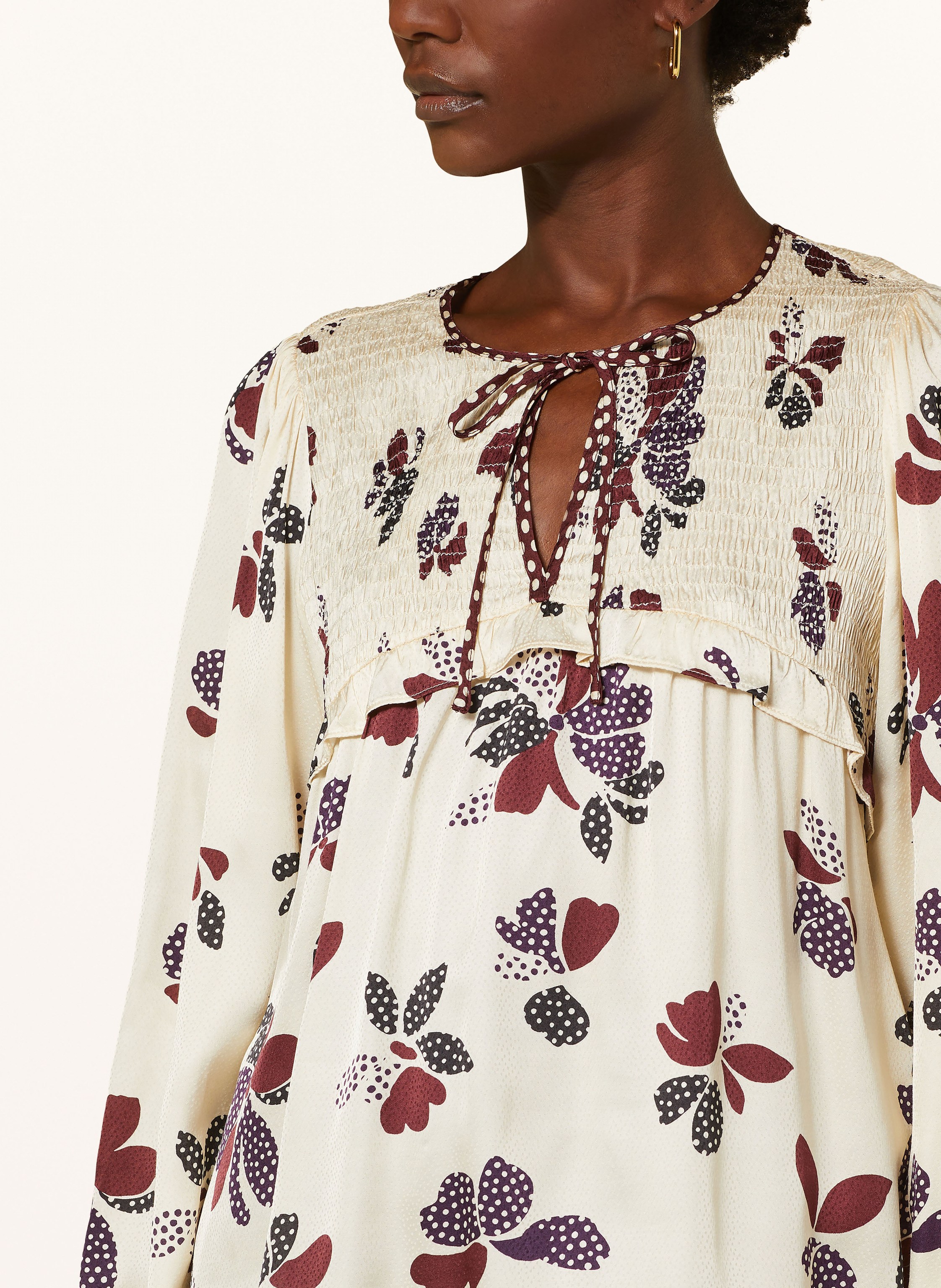 Thumbnail - Ba&Sh Blusenshirt Diky Aus Satin Mit Volants beige