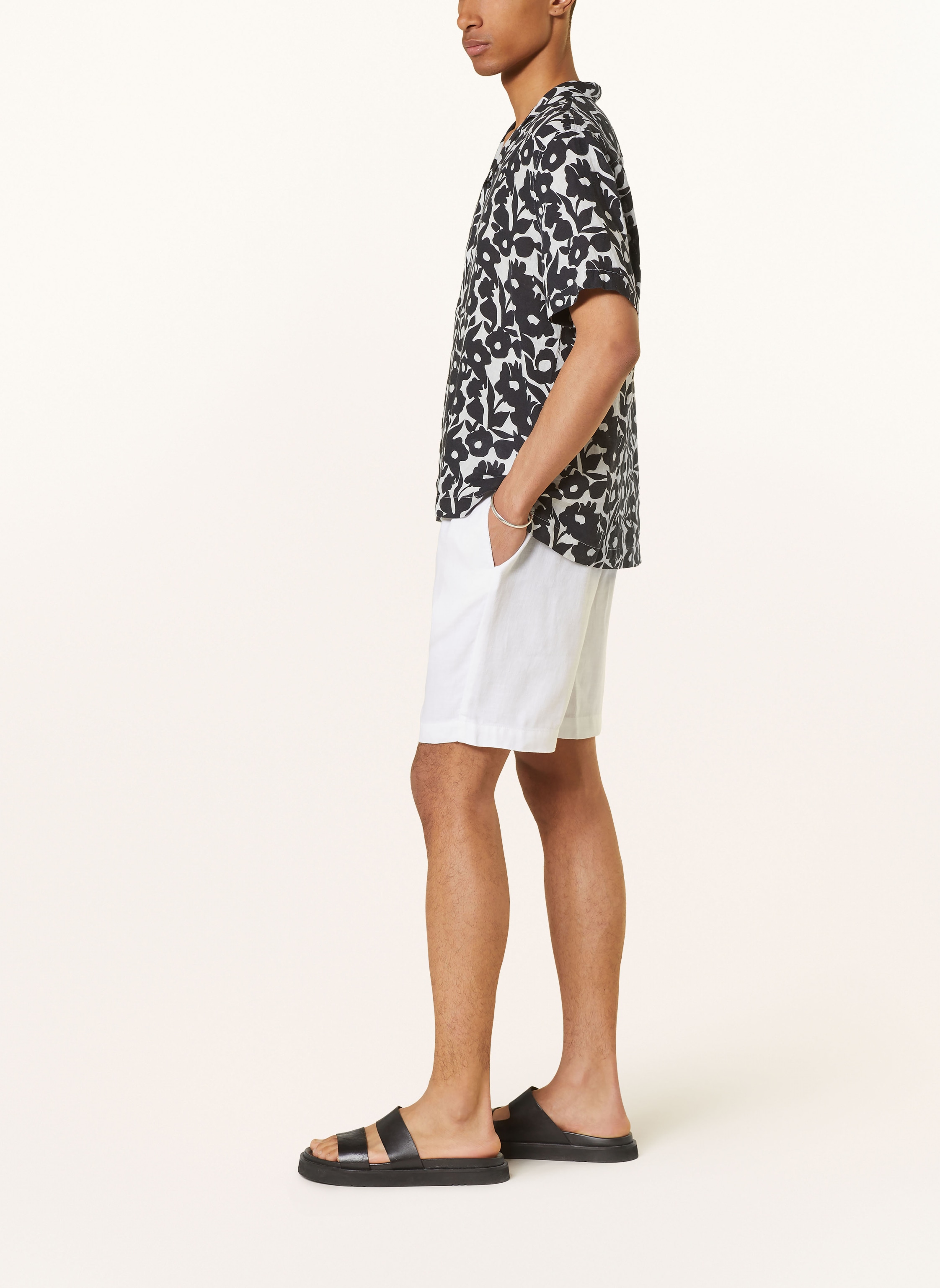 Thumbnail - Frescobol Carioca Shorts Felipe Mit Leinen weiss
