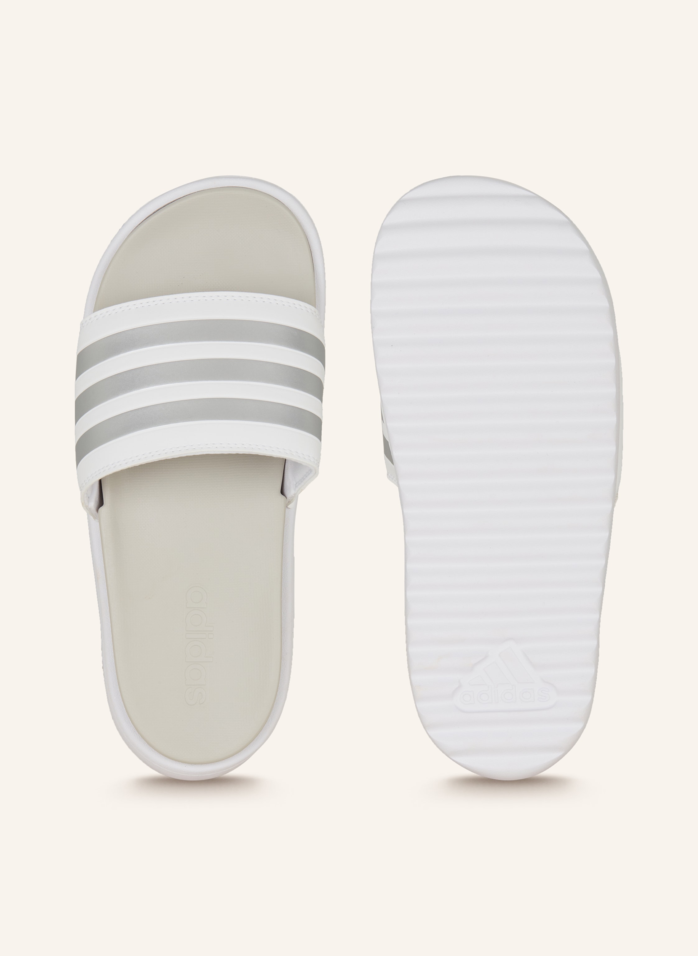 Thumbnail - Adidas Plateau-Pantoletten Adilette Platform weiss