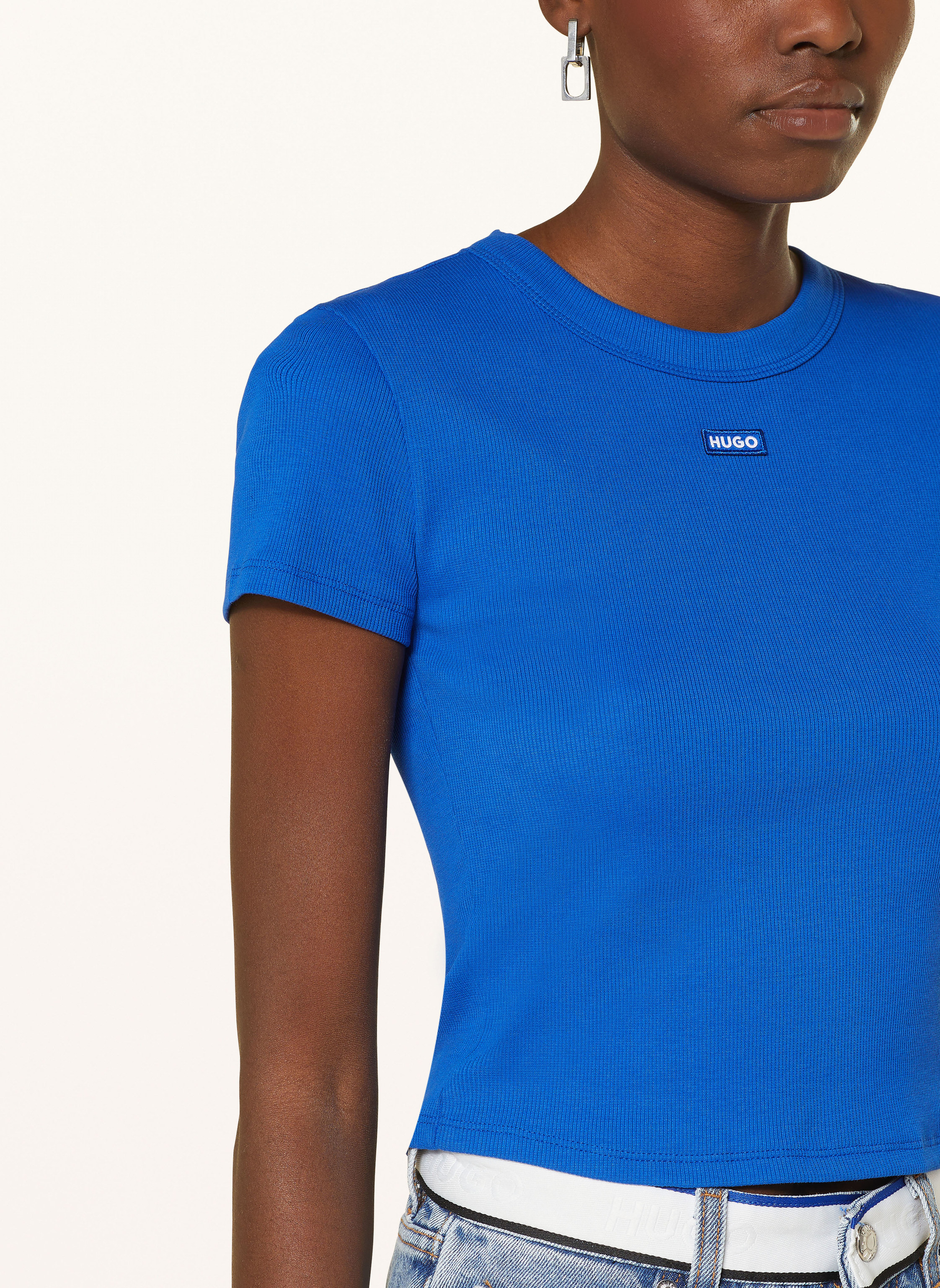 Thumbnail - Hugo Blue Cropped-Shirt blau