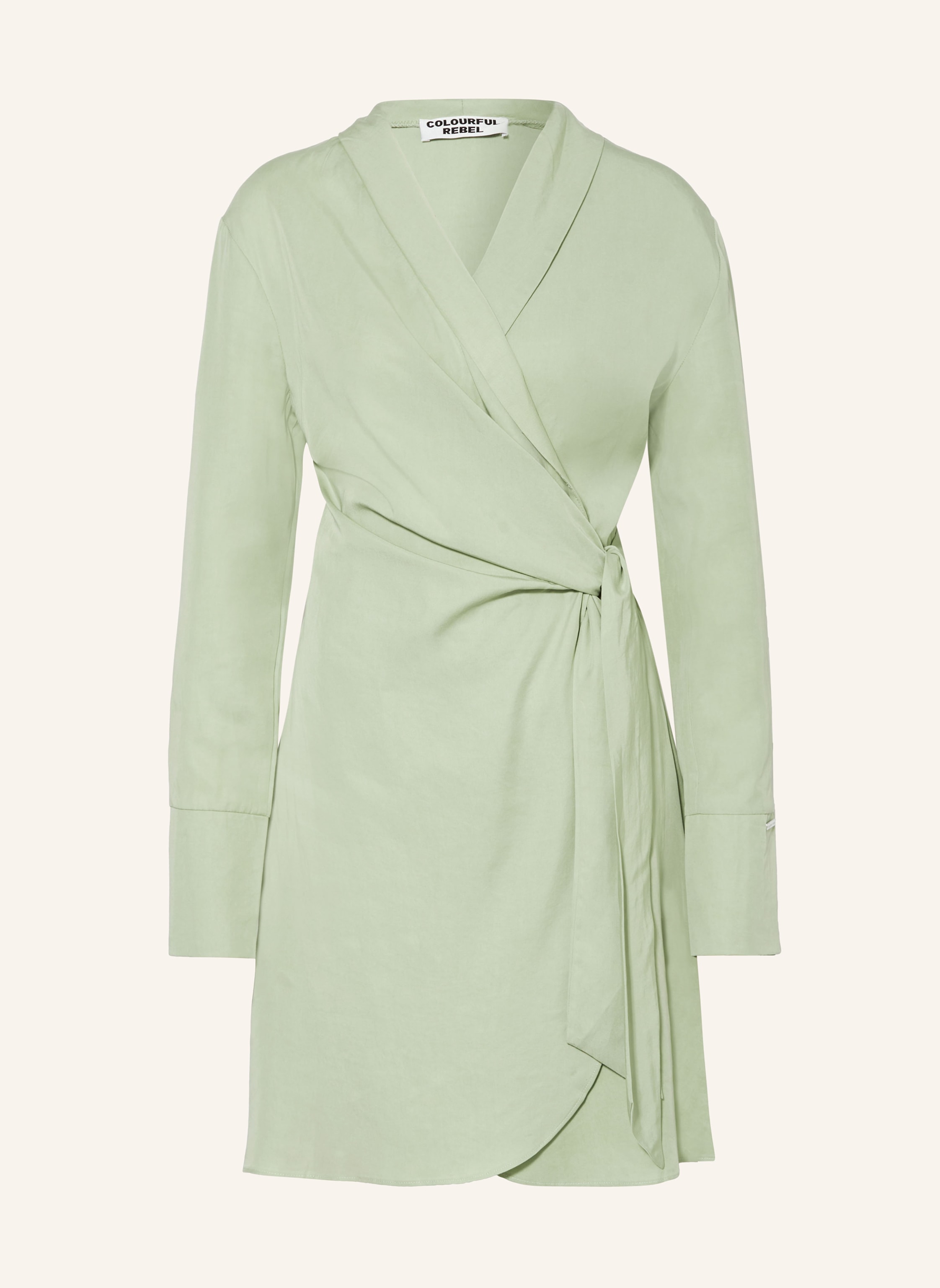 COLOURFUL REBEL Wrap dress DORIN in light green