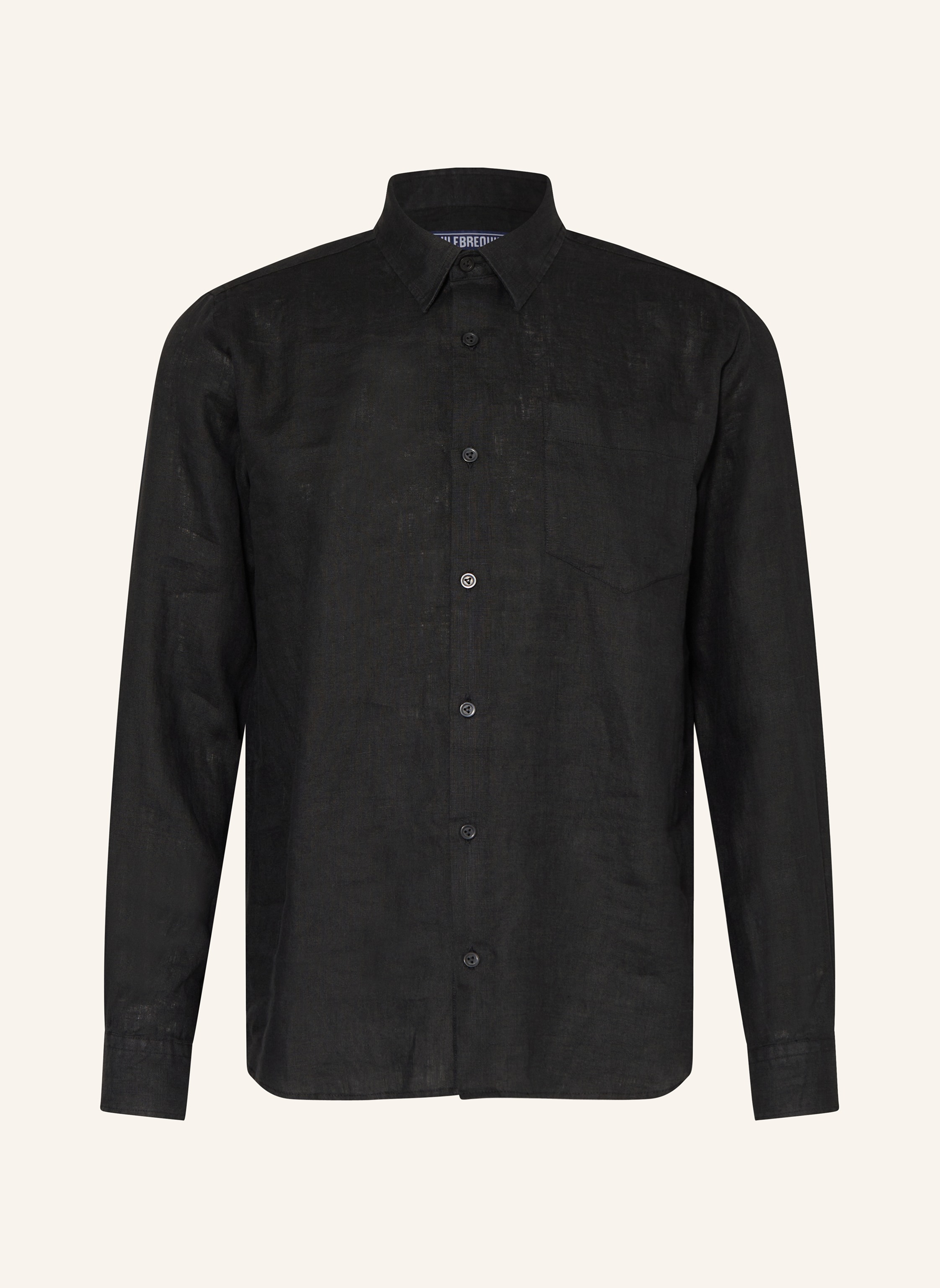 Vilebrequin Vilebrequin Leinenhemd Caroubis Regular Fit schwarz in SCHWARZ