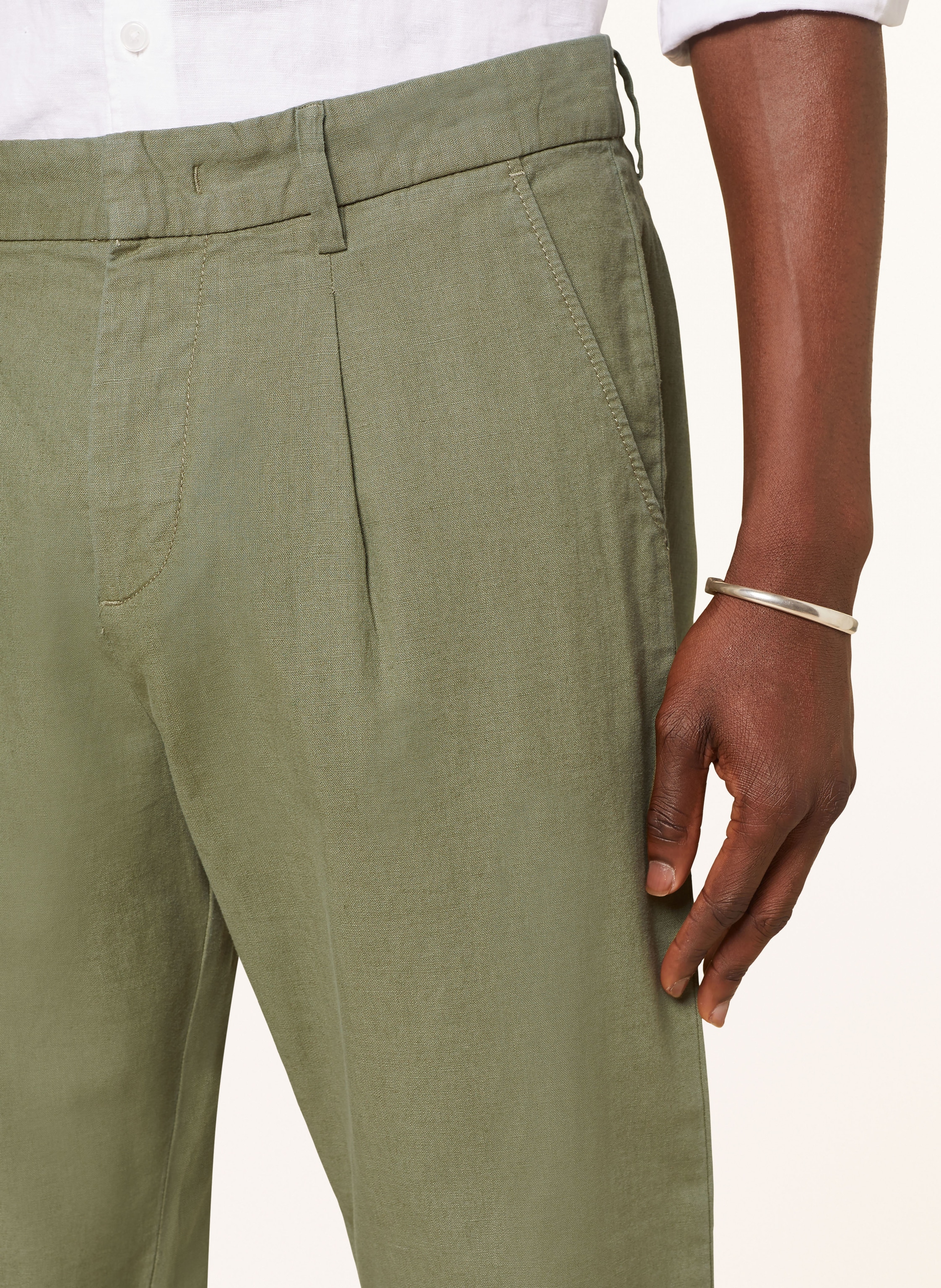 Thumbnail - Paul Chino Tapered Fit Mit Leinen gruen