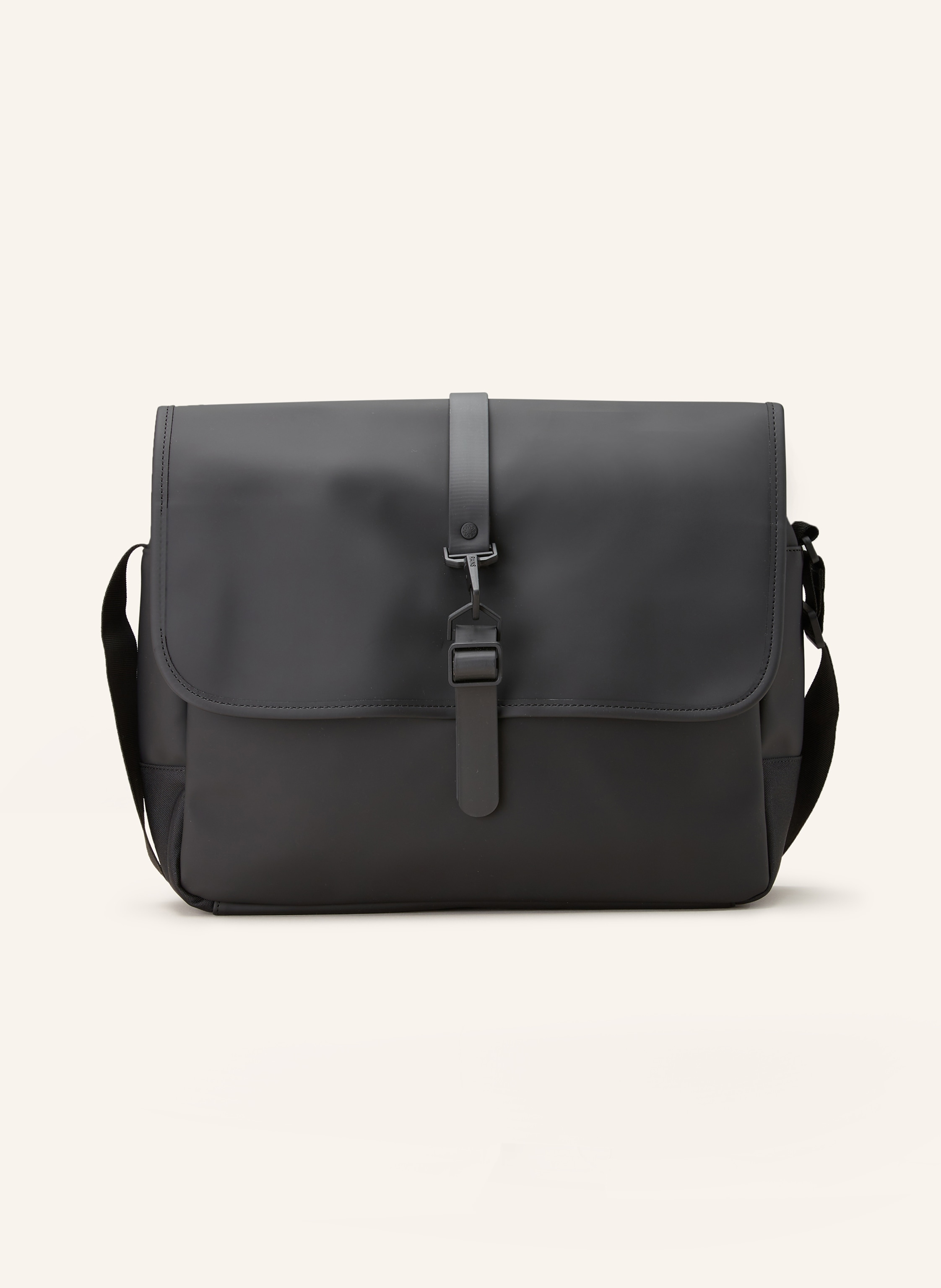 Womens Leather Woven Bag | RAINS Crossbody bag in black