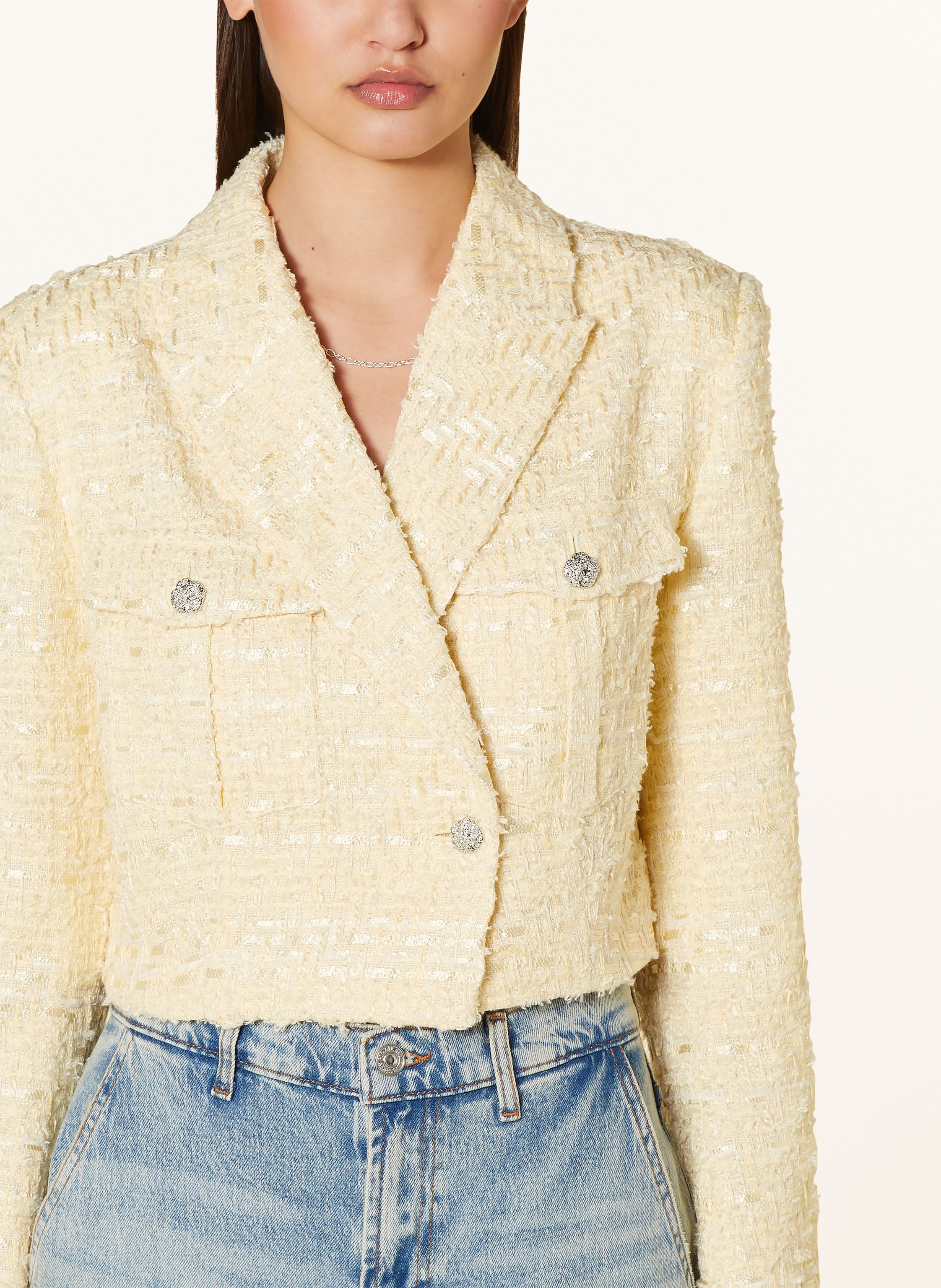 Thumbnail - Gestuz Bouclé-Jacke Fringagz gelb