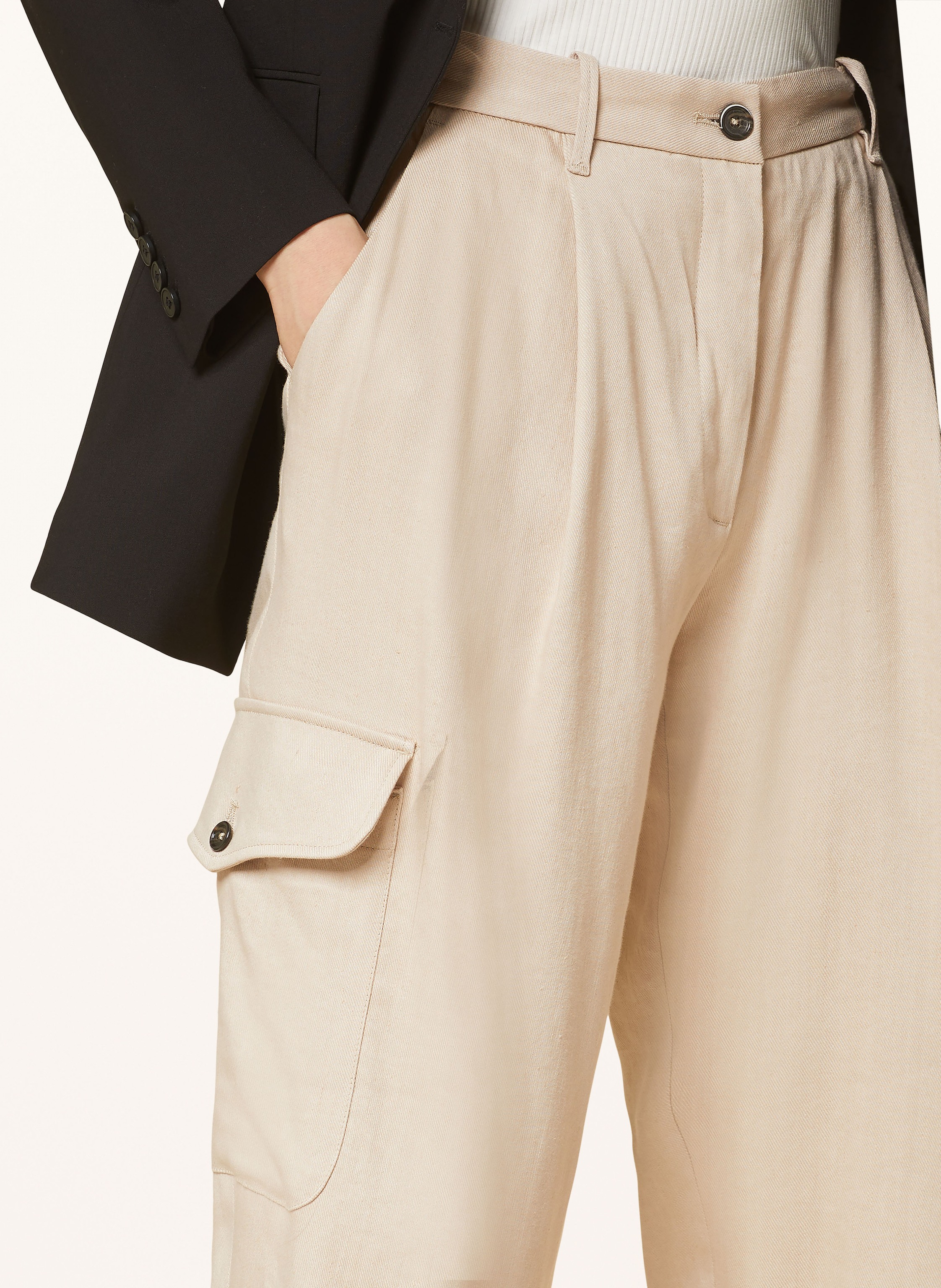 Thumbnail - Nine:Inthe:Morning Cargohose Sophie Mit Leinen beige