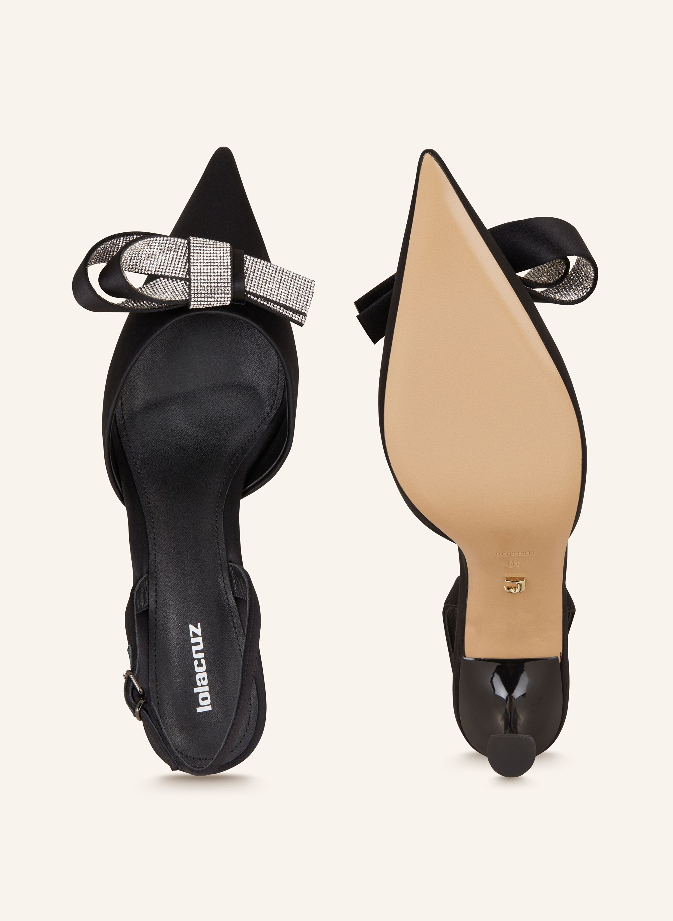 Thumbnail - Lola Cruz Slingpumps Linda Mit Schmucksteinen schwarz