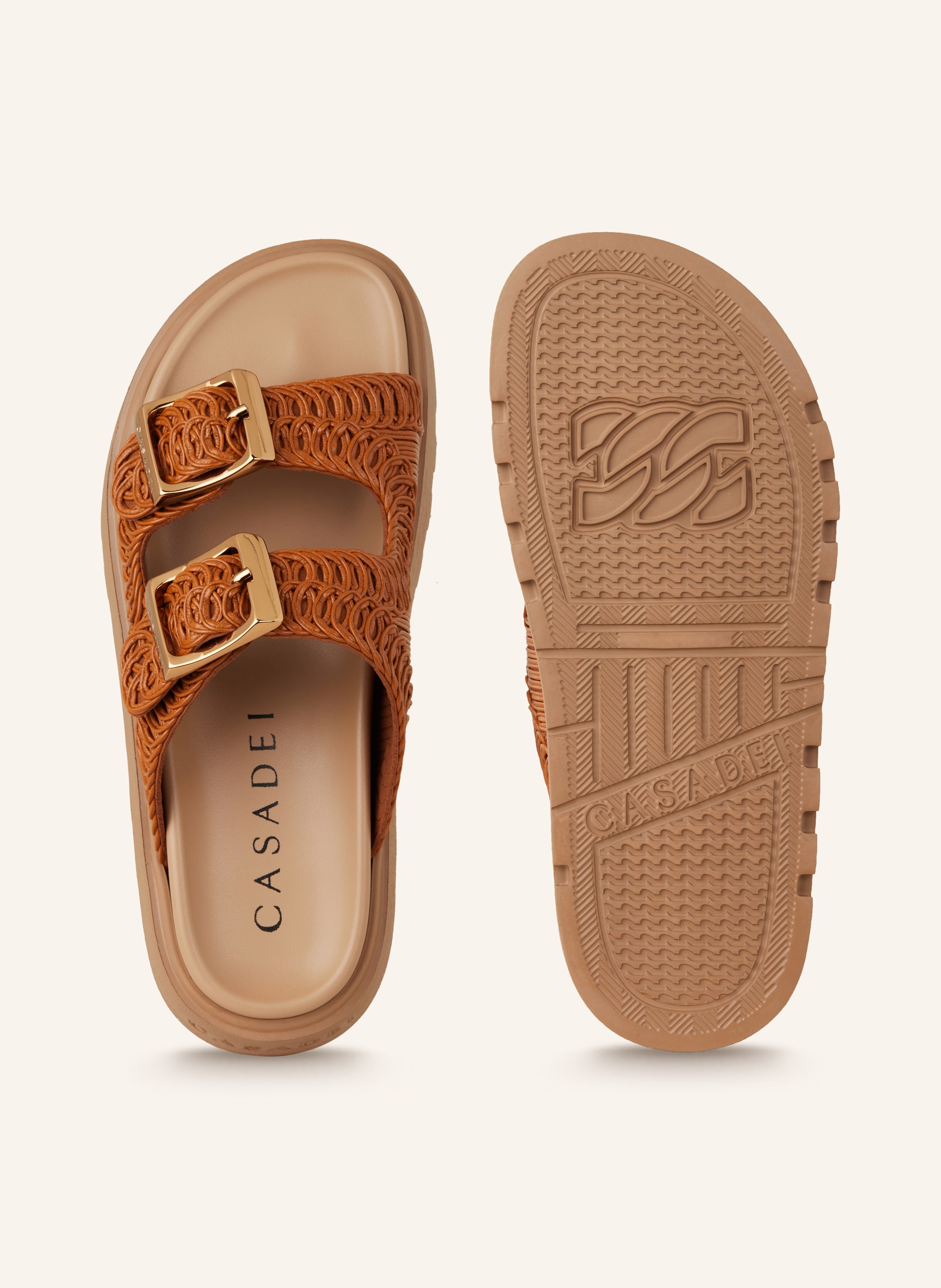 Thumbnail - Casadei Plateau-Pantoletten Birky Ale braun