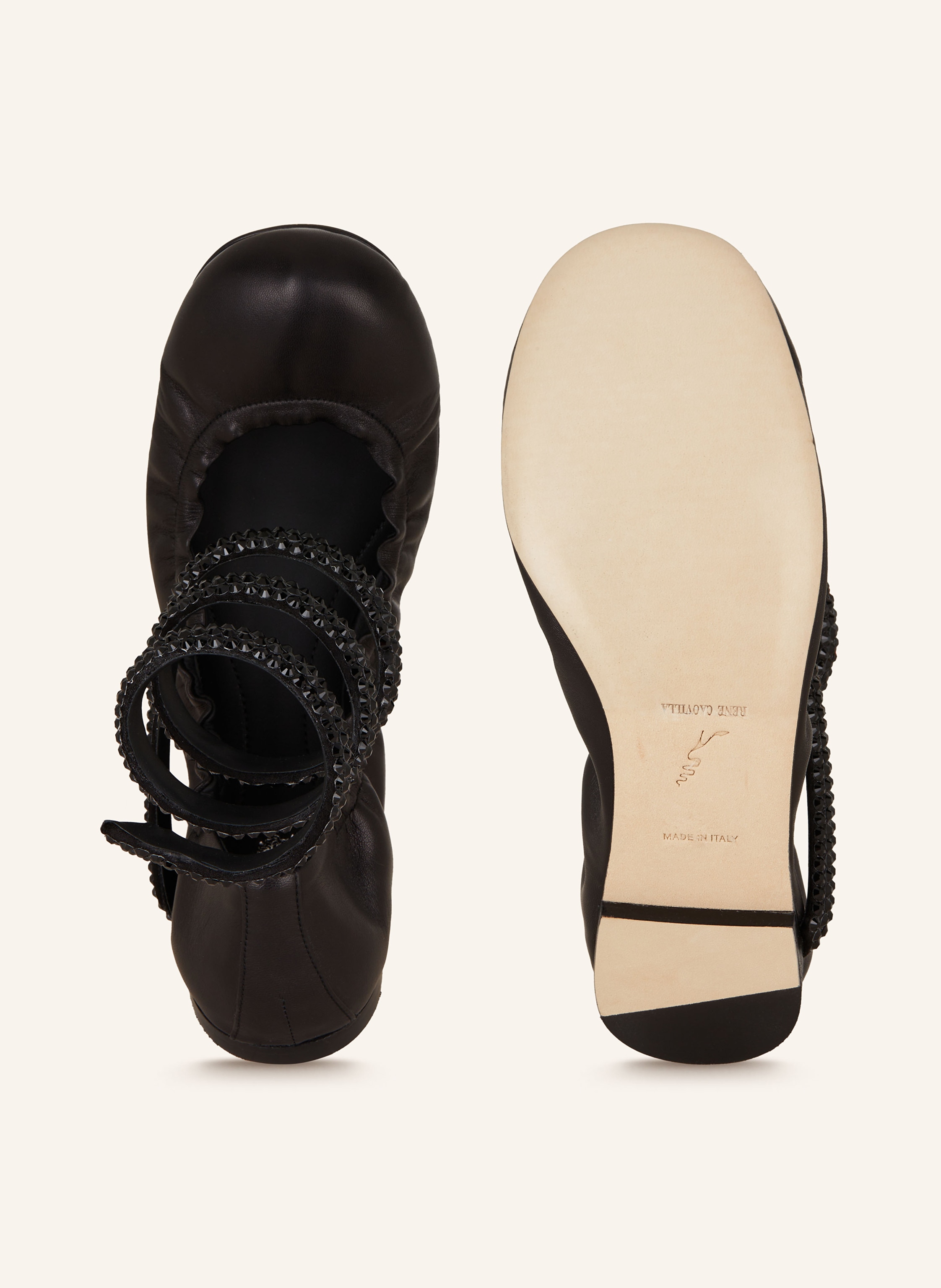 Thumbnail - Rene Caovilla Ballerinas Cleo Mit Schmucksteinen schwarz