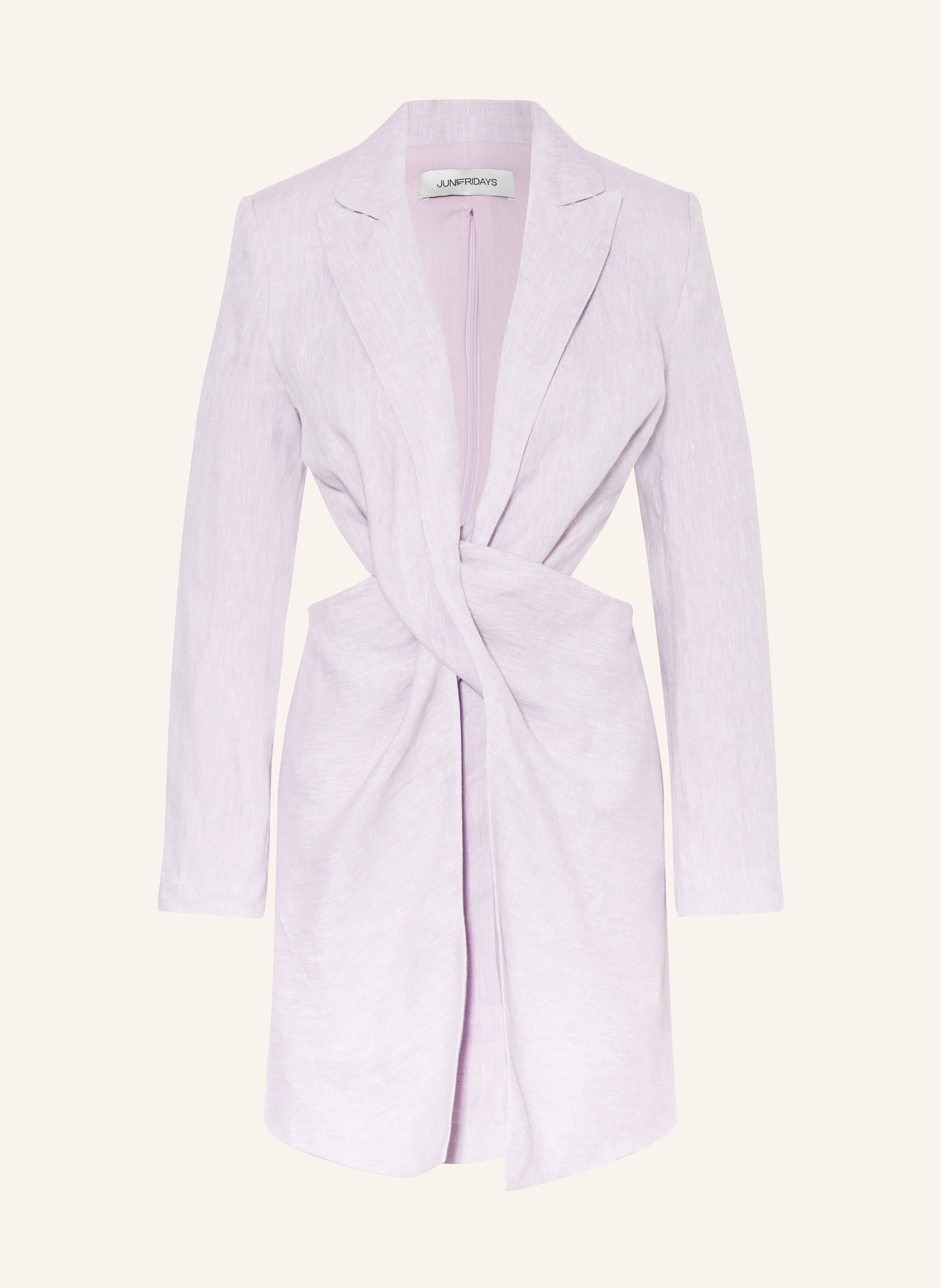 JUNE FRIDAYS Linen dress with cut outs in light purple