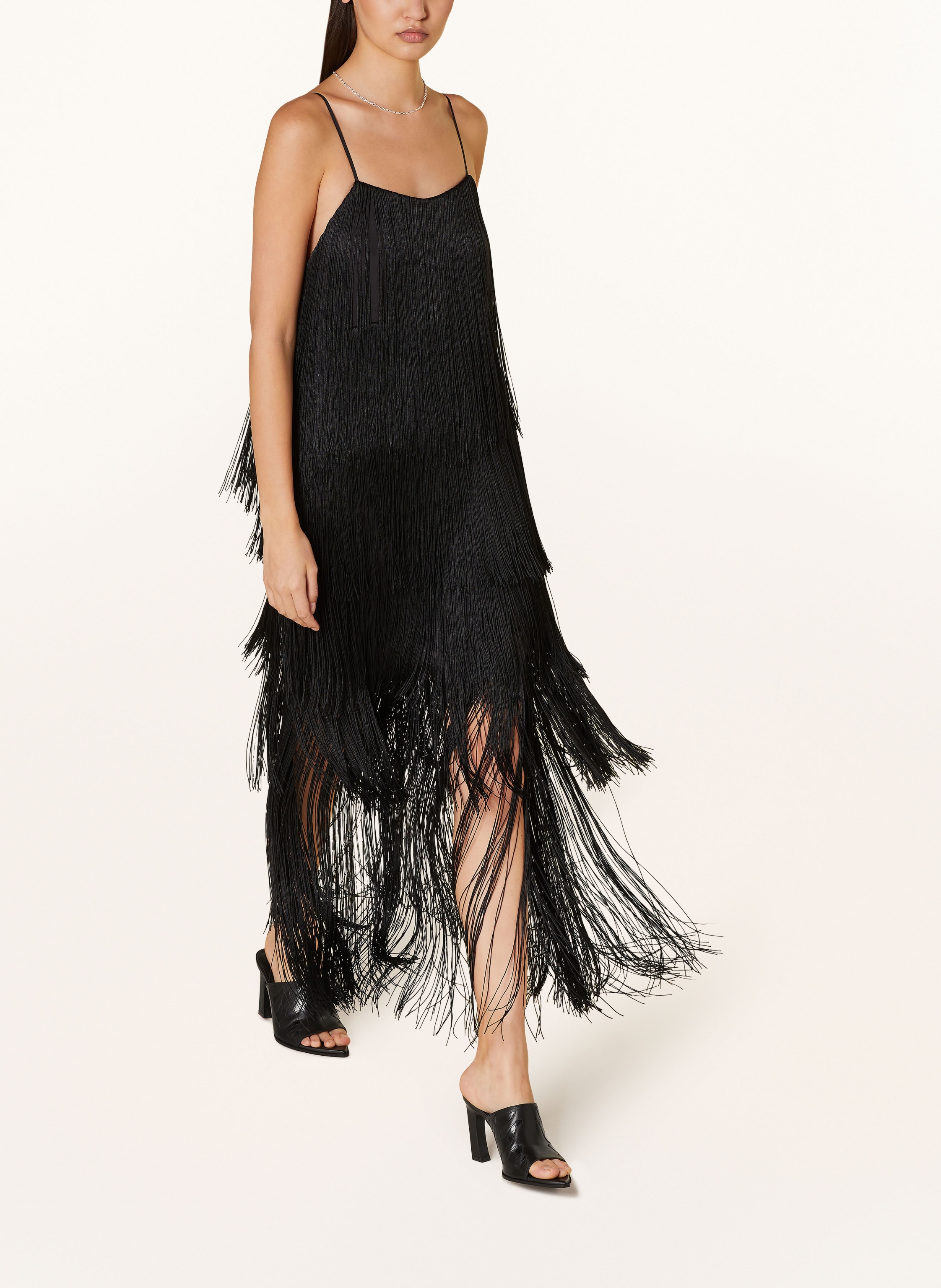 Thumbnail - Envelope 1976 Kleid Fringe Mit Fransen schwarz