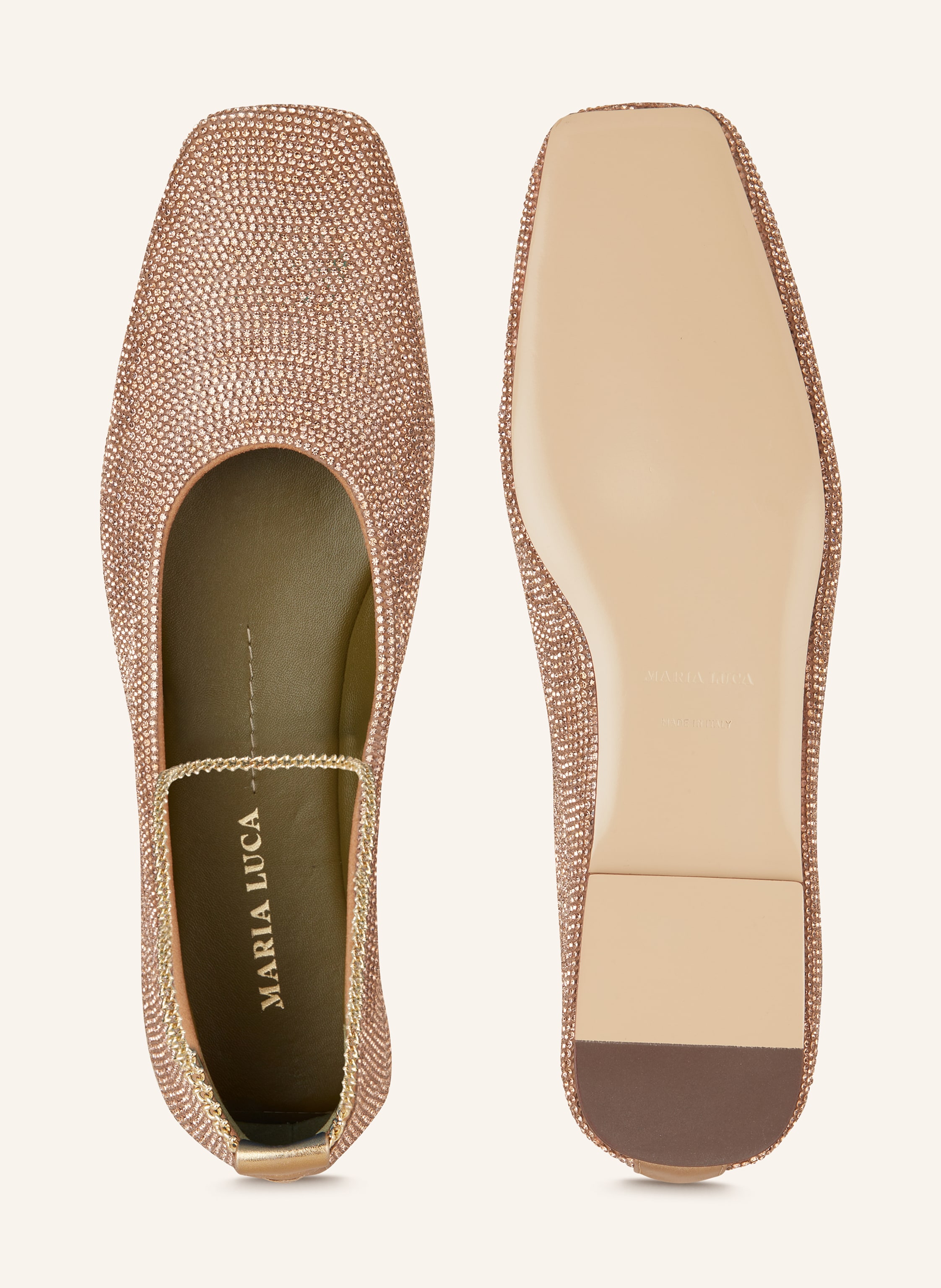 Thumbnail - Maria Luca Ballerinas Augusta Mit Schmucksteinen gold